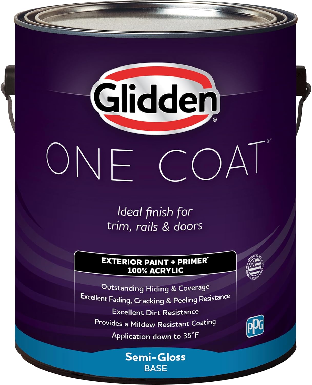 Glidden Exterior Paint + Primer: Black/Black Magic, One Coat, Satin, 1-Gallon