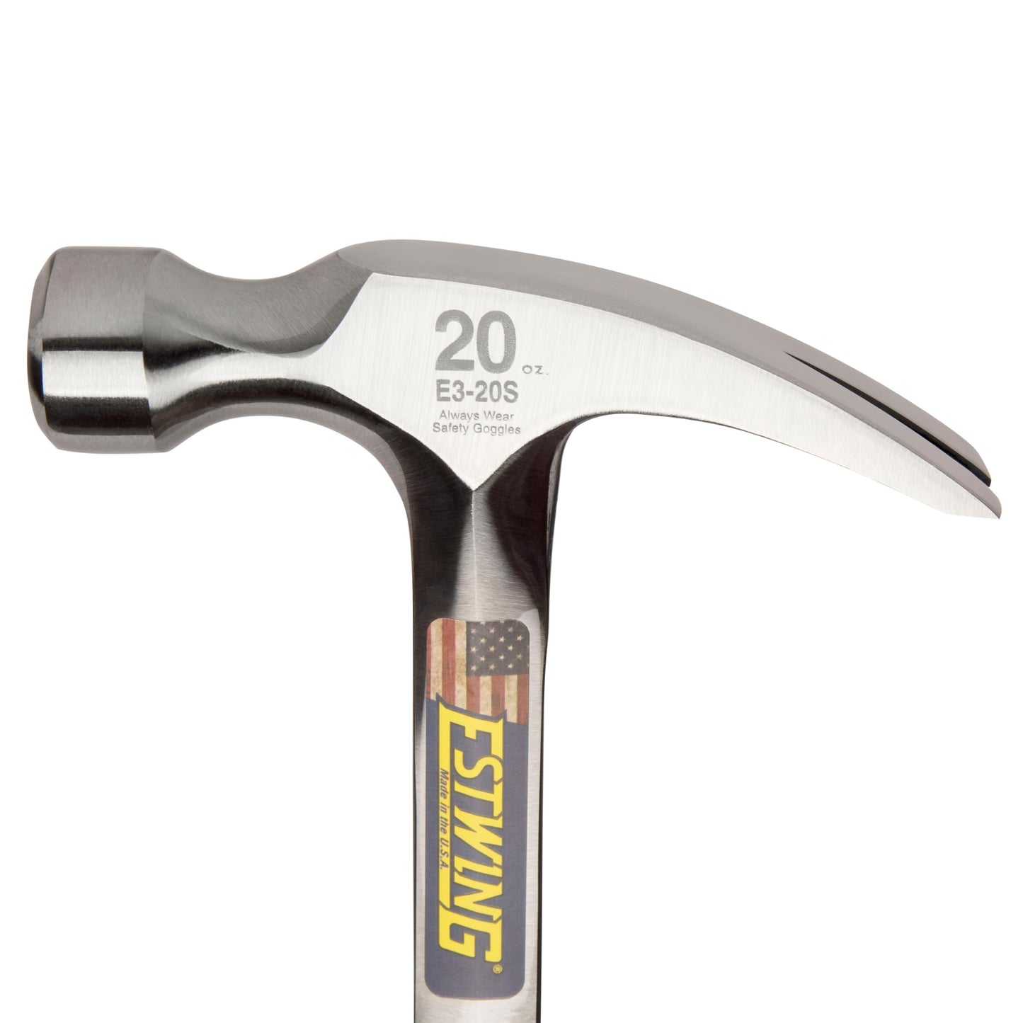 ESTWING Hammer - 16 oz Straight Rip Claw with Smooth Face & Shock Reduction Grip - E3-16S