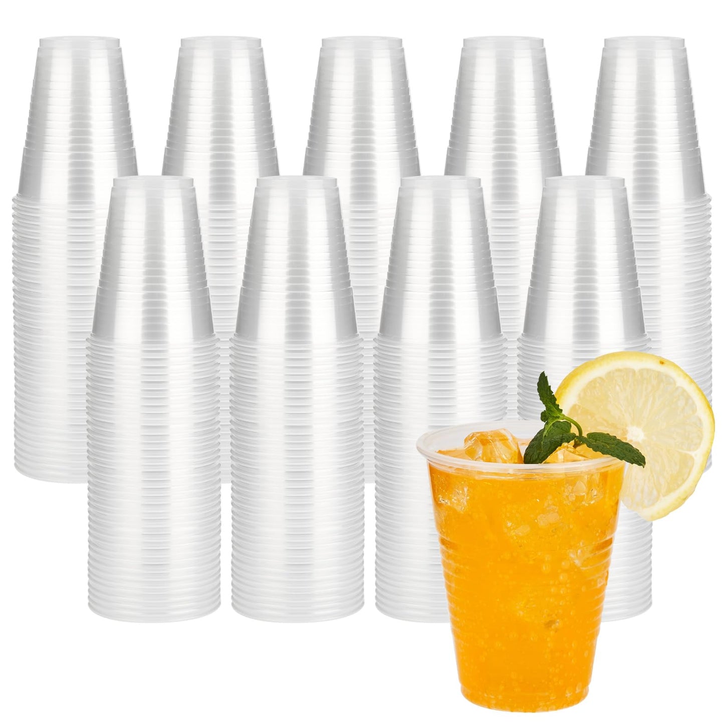 YEEHAW 9 oz Plastic Cups, 500 Pack - Clear Disposable Drinking Water Cups for Cold Beverages, Ideal for Party
