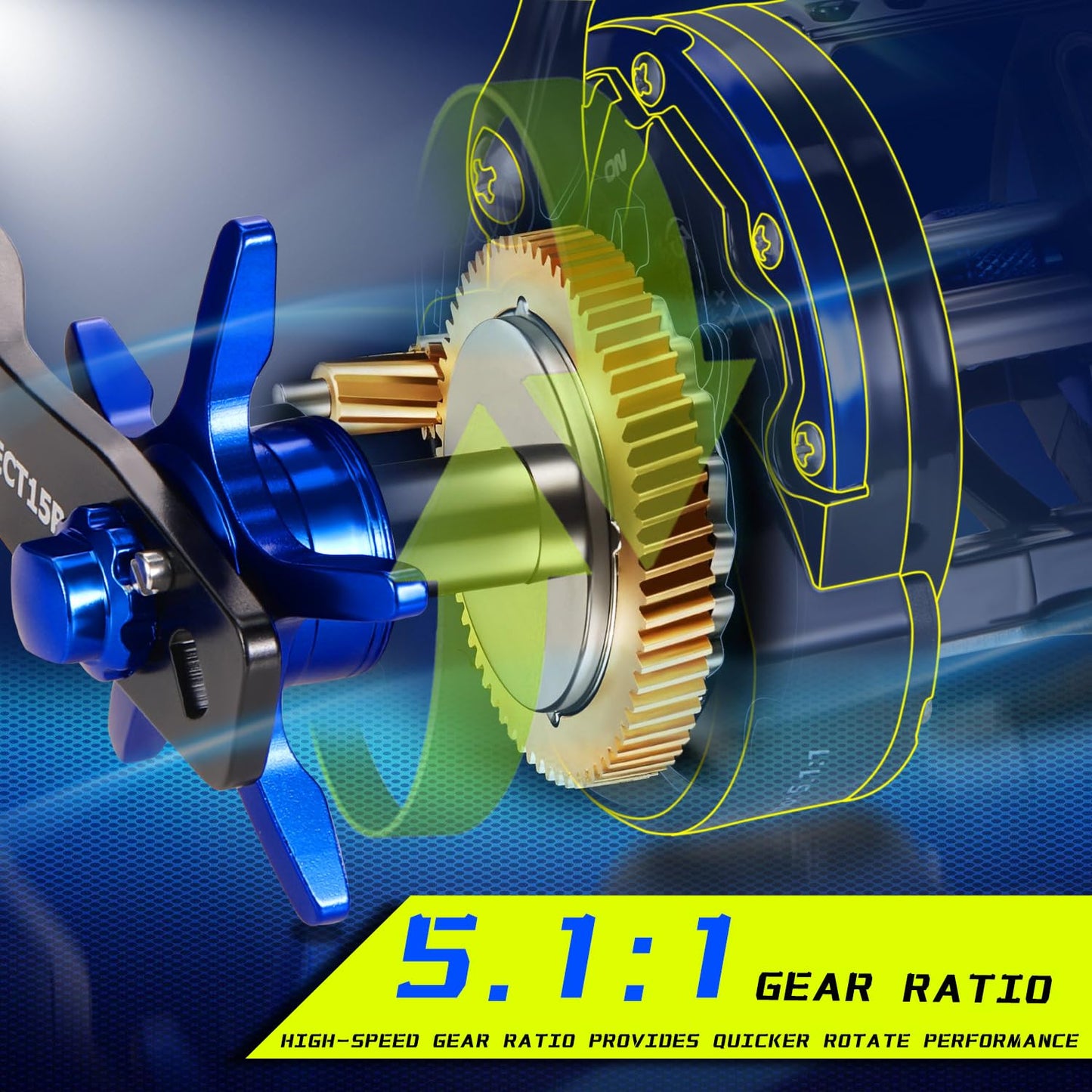 Baitcasting Fishing Reel, Smooth Powerful Round Baitcaster Reel, Saltwater Inshore Surf Trolling Reel, Conventional Reel for Catfish, Musky, Bass, Pike