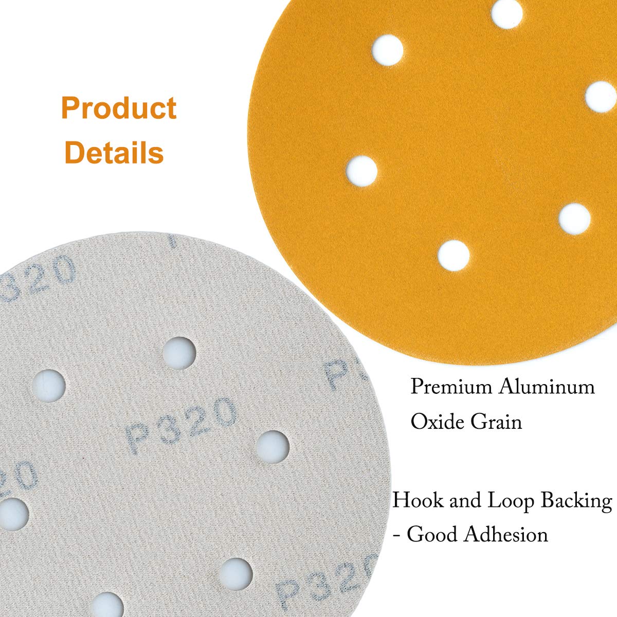 6-Inch 6-Hole Hook and Loop Sanding Discs 600-Grit, Random Orbital Sandpaper for Automotive and Woodworking, 100-Pack