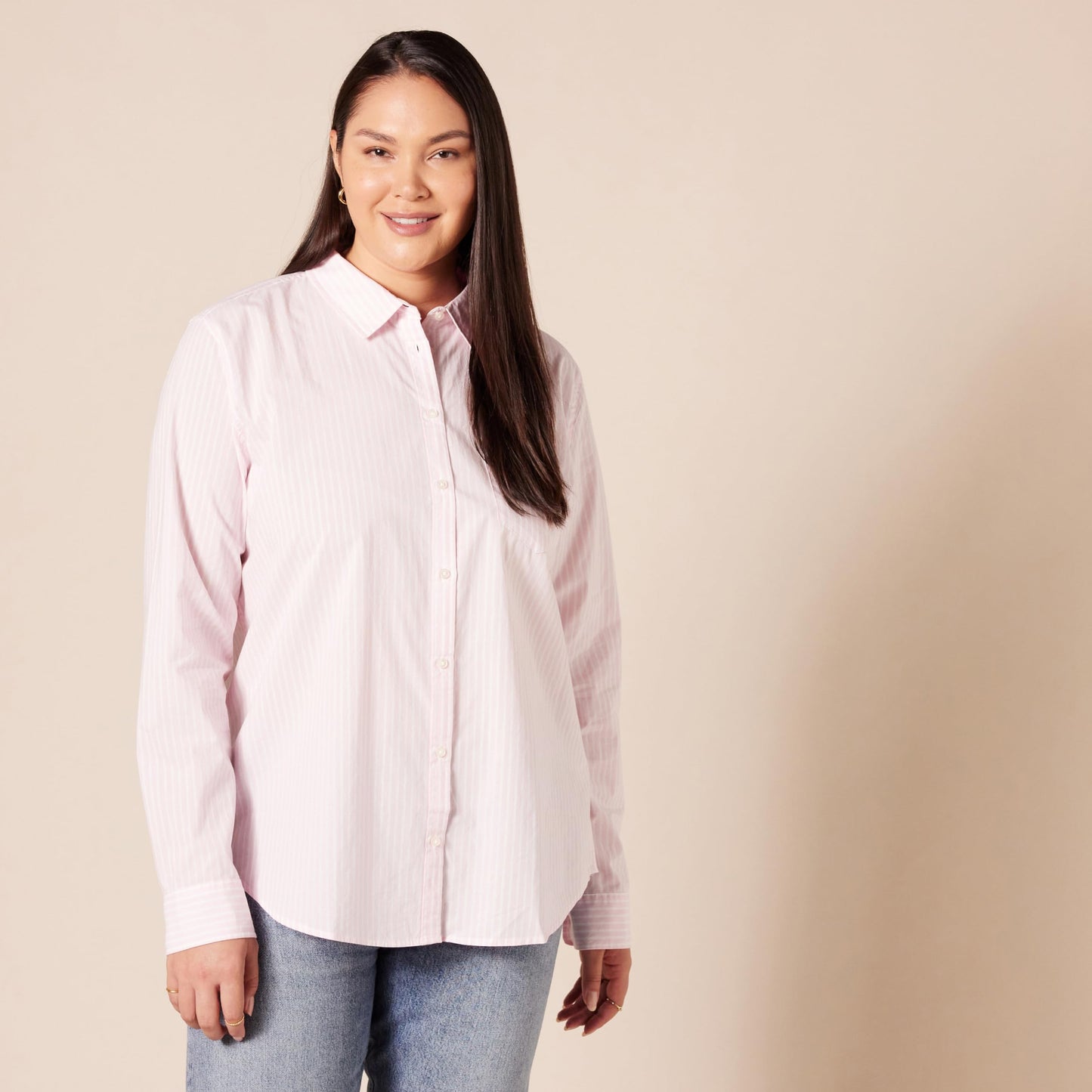 Amazon Essentials Women's Regular-Fit Long-Sleeve Button-Down Poplin Shirt, Business Casual, Office Work