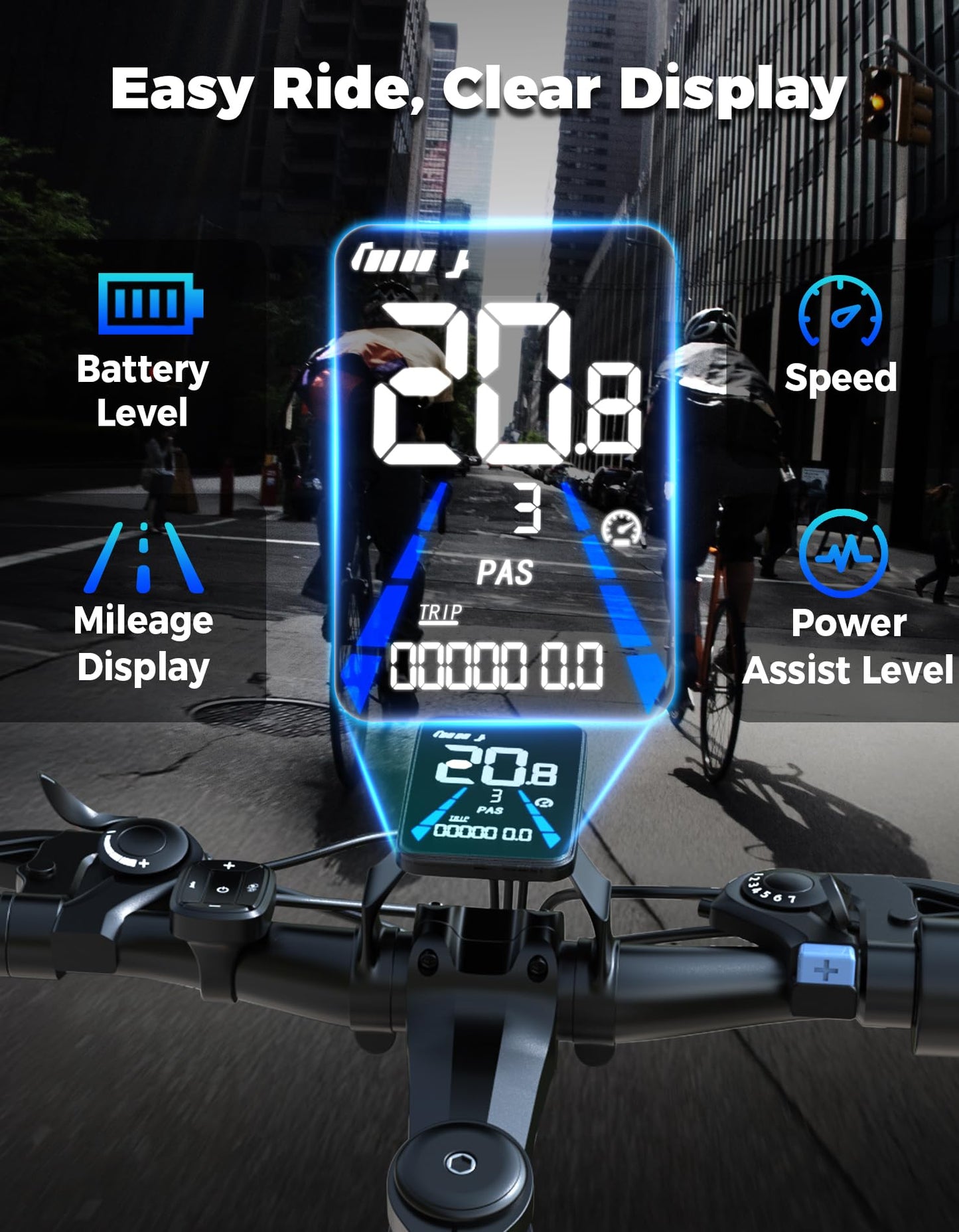 PostJoy Electric Bike for Adults, 1500W Motor Peak Ebike, 480Wh Removable Battery E Bike, Max 65Miles 28MPH, 26" Electric Mountain Bike, 7-Speed & Front Suspension, Electric Bicycle for Commute