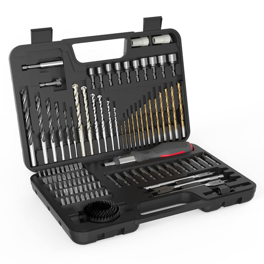 EnerTwist Drill Bit Set, 246-Pieces Drill Bits and Driver Set for Wood Metal Cement Drilling and Screw Driving, Full Combo Kit Assorted in Plastic Carrying Case, ET-DBA-246