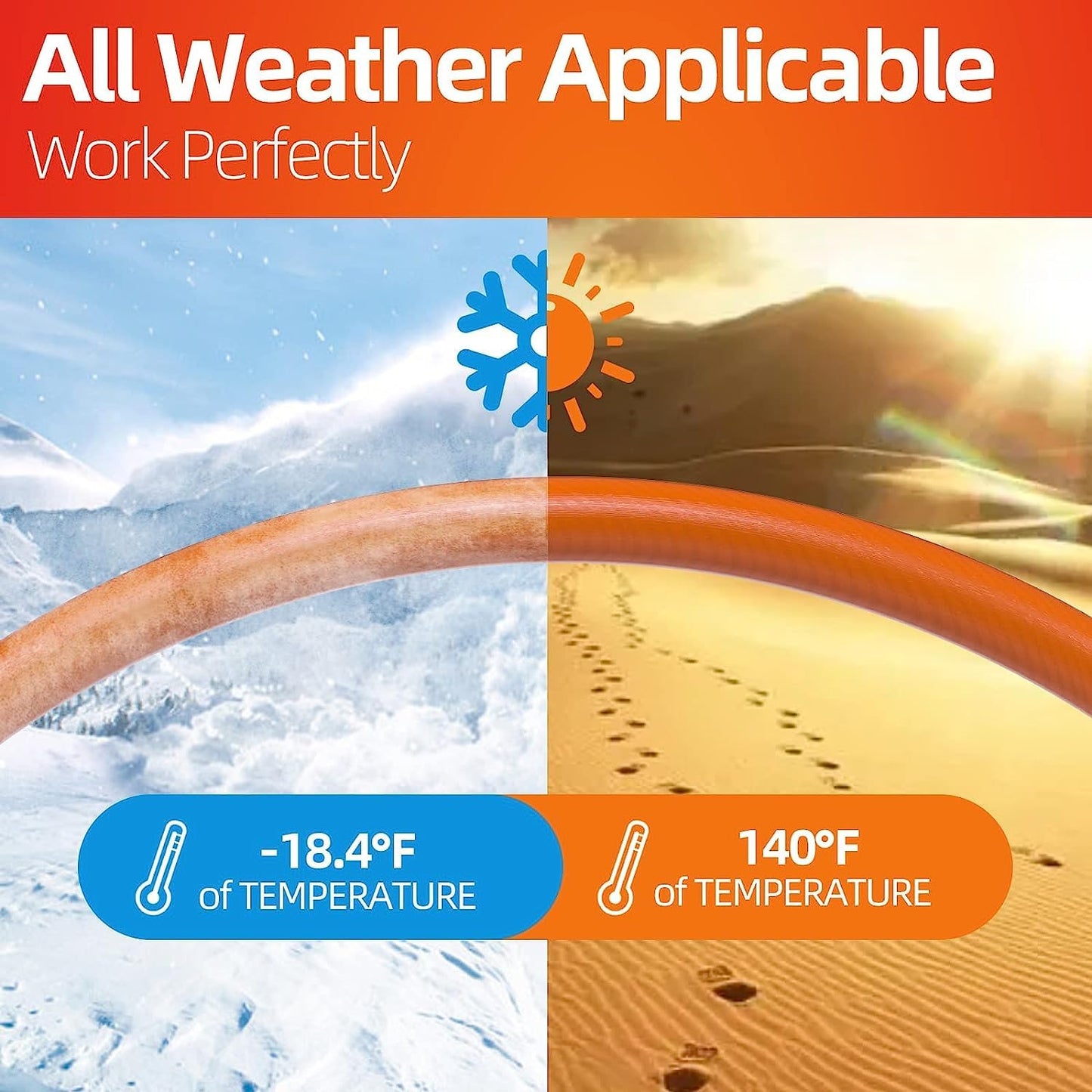 Garden Hose 50 ft x 5/8 in Heavy Duty, Flexible and Lightweight Water Hose, Burst 600 psi, Kink-less Hybrid Rubber Hose for Backyard, 3/4'' Brass Fittings