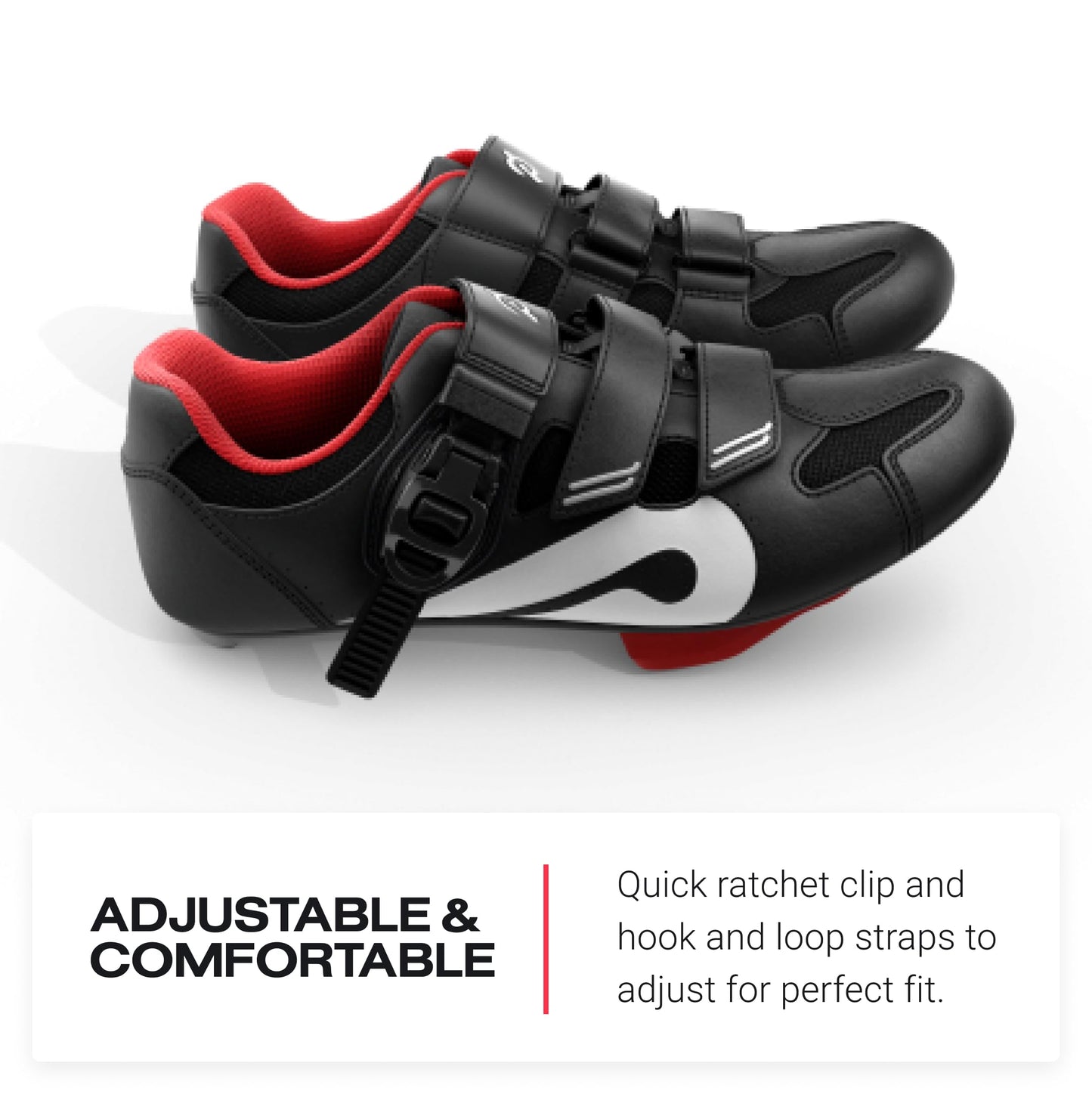 Peloton Cycling Shoes for Peloton Bike and Bike+ with Delta-Compatible Bike Cleats - Size EU 42 / Size US 11 Women / 9 Men, Black, Red