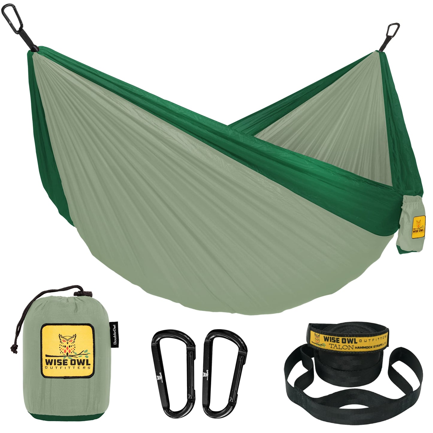 Wise Owl Outfitters Hammock for Camping Hammocks Gear for The Outdoors Backpacking Survival or Travel - Portable Lightweight Parachute Nylon - Up to 500lbs
