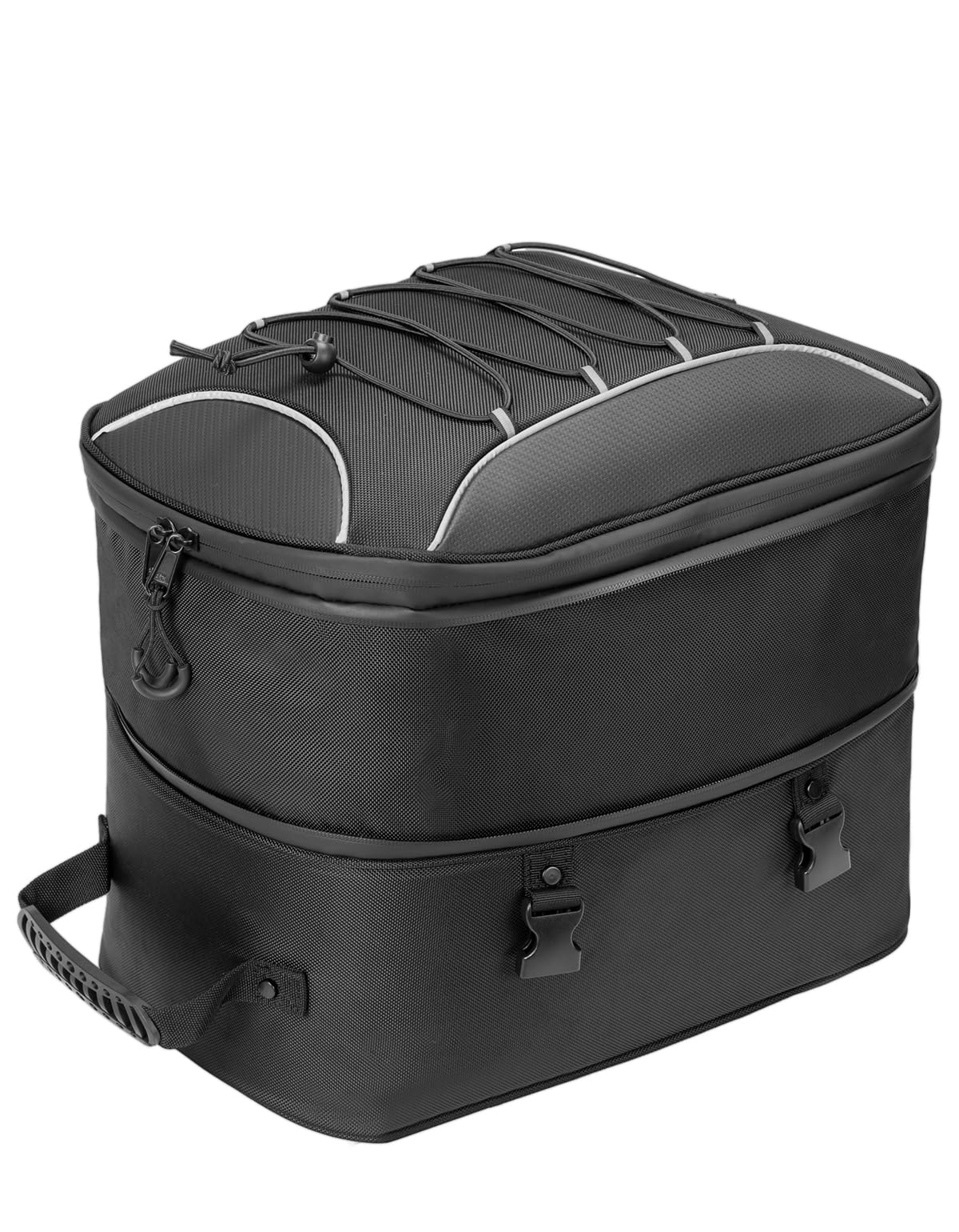 KEMIMOTO Motorcycle Tail Bag, Dual Use Motorcycle Rear Seat Bag with Waterproof Rain Cover, 22L-34L Expandable Motorbike Helmet Bag Luggage Storage Backpack with 6 straps