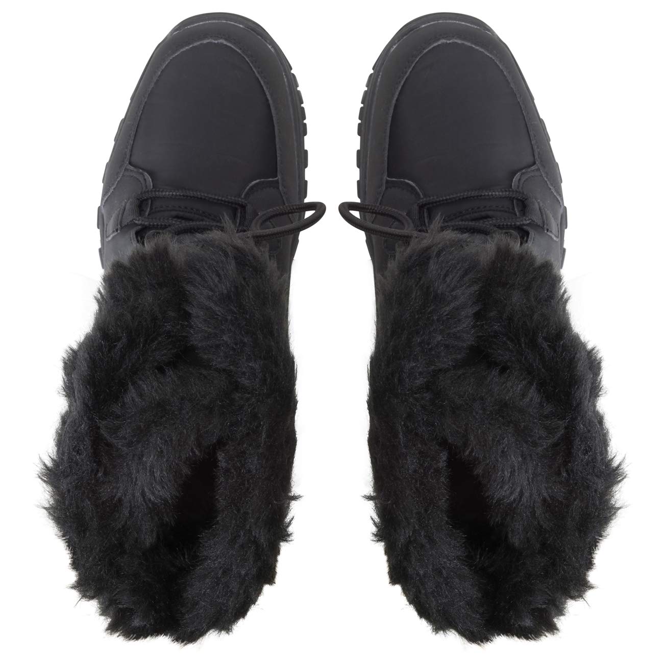 POLAR Womens Quilted Faux Fur Cuff Winter Duck Rubber Sole Durable Snow Rain Outdoor Boots