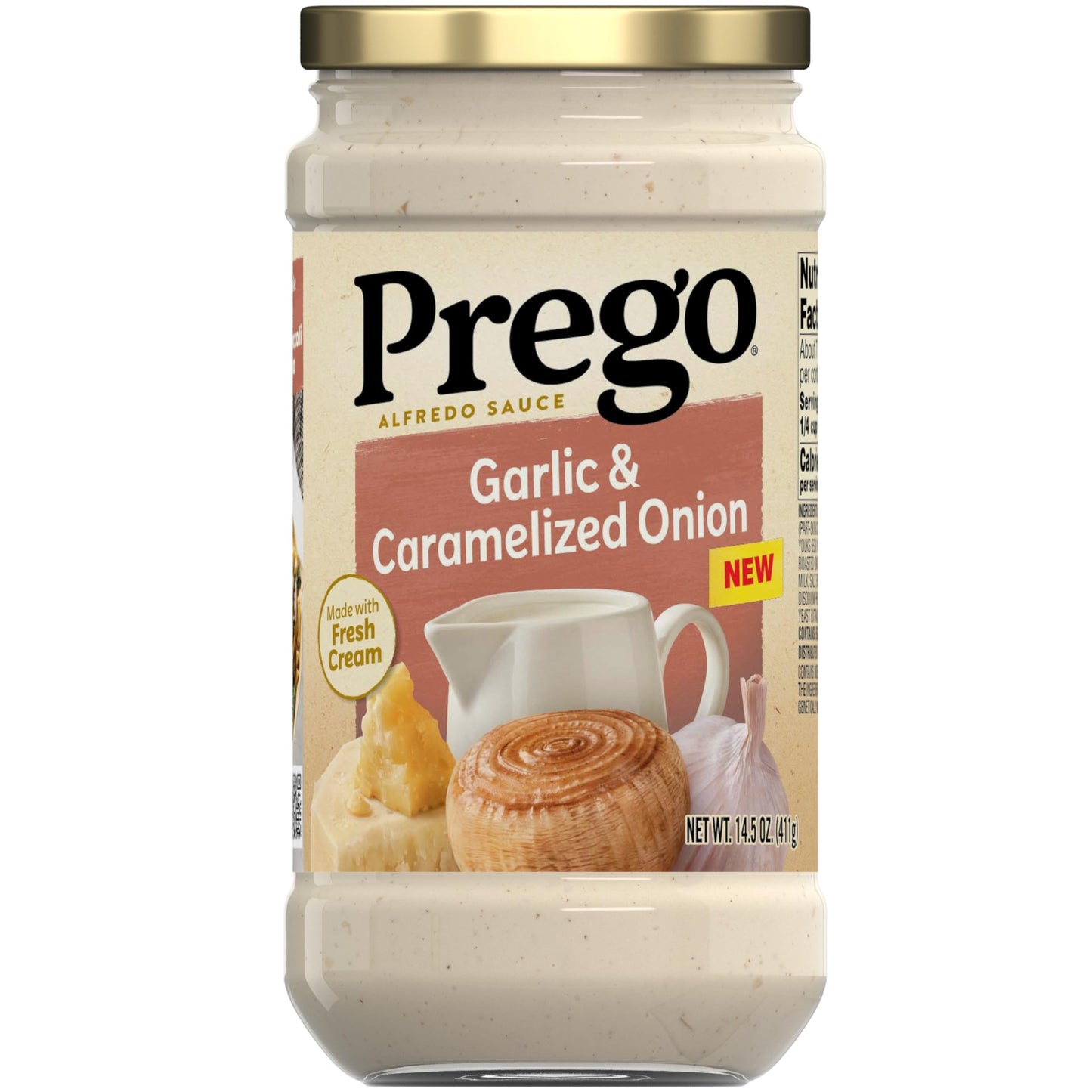 Prego Alfredo Pasta Sauce with Roasted Garlic and Parmesan Cheese, 14.5 oz Jar