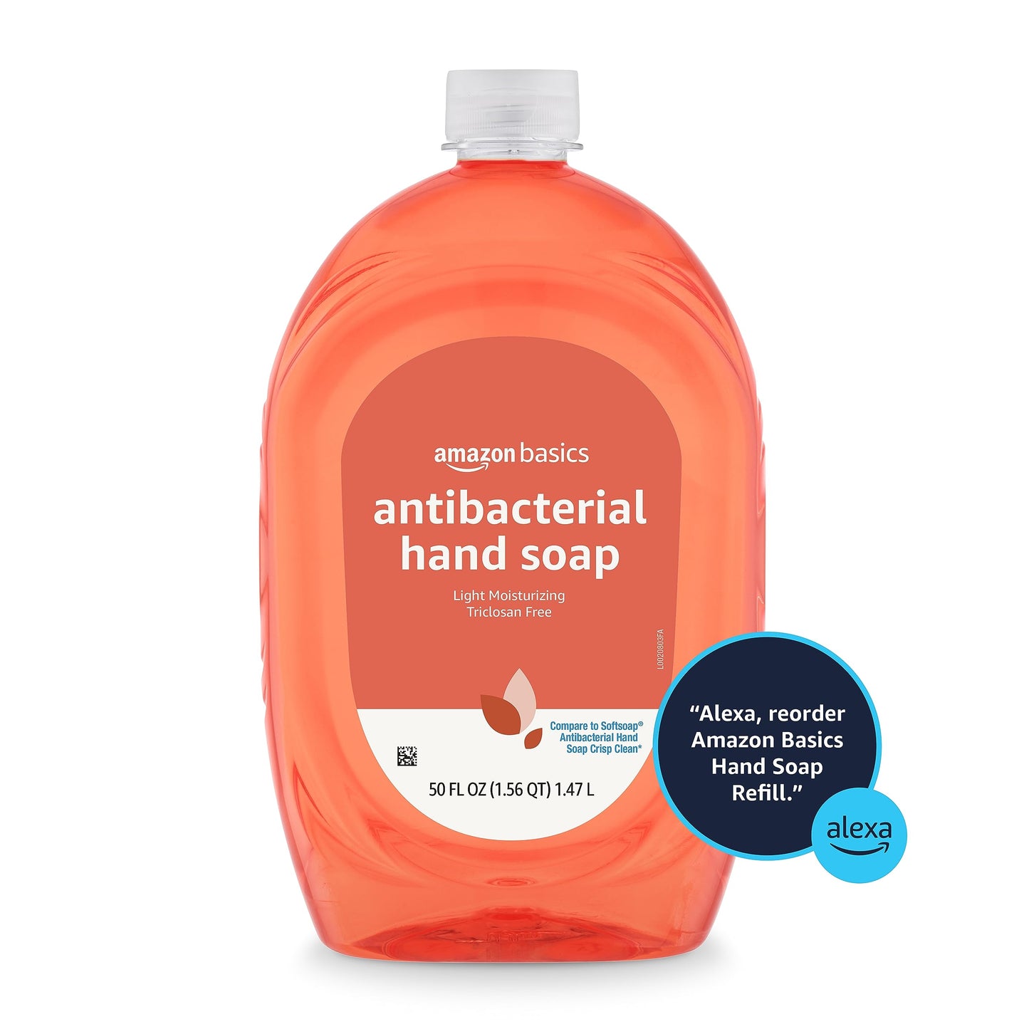 Amazon Basics Liquid Hand Soap Refill, Light Moisturizing, Triclosan-Free, Dermatologist-Tested, pH Balanced, Citrus, 50 Fl Oz (Pack of 2) (Previously Solimo)