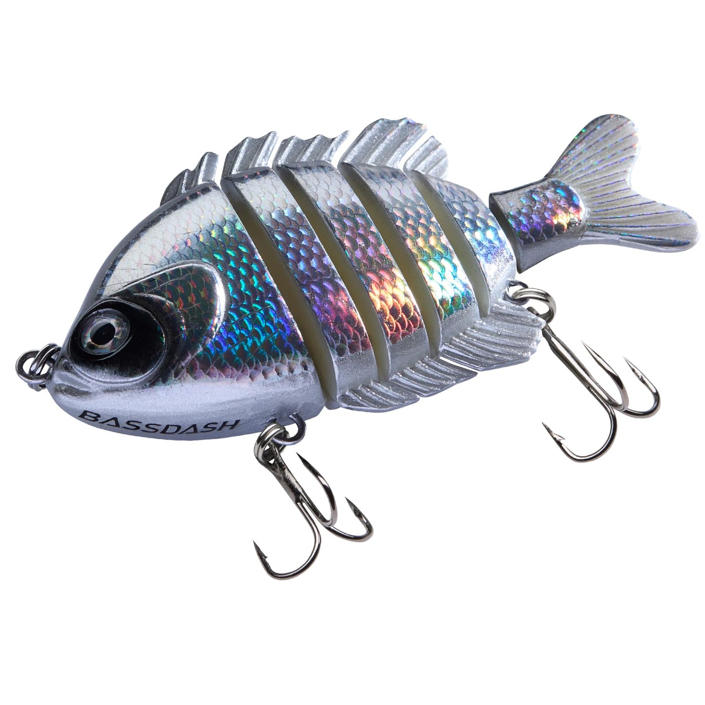 BASSDASH SwimPanfish Multi Jointed Panfish Bluegill Swimbaits Hard Topwater Bass Lures Fishing Lure Crank Saltwater 3.5in/0.85oz
