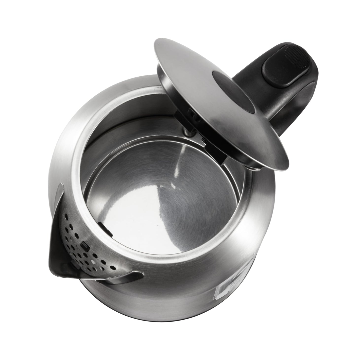 Amazon Basics Electric Kettle, Tea Kettle & Water Boiler with Auto Shut-Off, Boil Dry Protection, Strix Thermostat, BPA-Free, 1500W, 1.1Qt (1L), Stainless Steel, New Model, Black & Silver