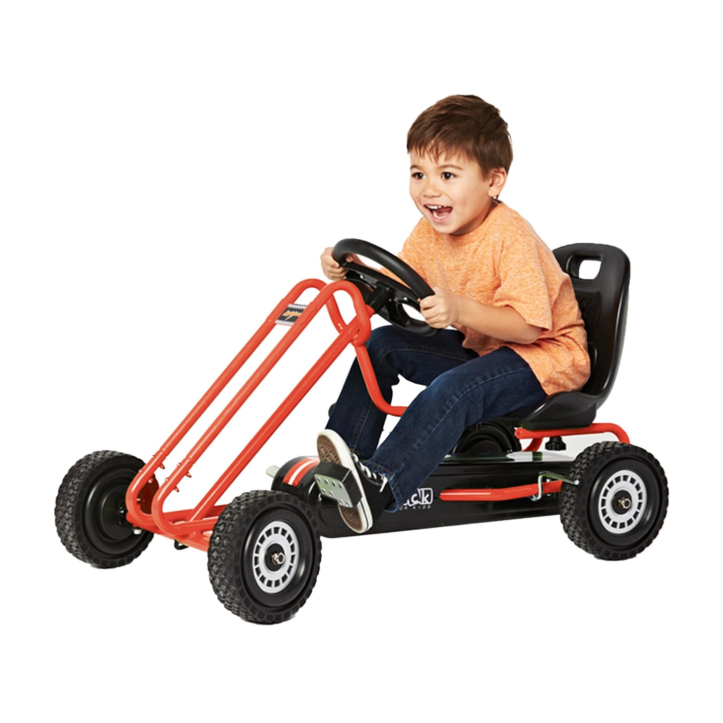 hauck Kids Pedal Go Kart, 4 Wheel Bike Cart, Ages 4-8, Lightning Ride, Race Green