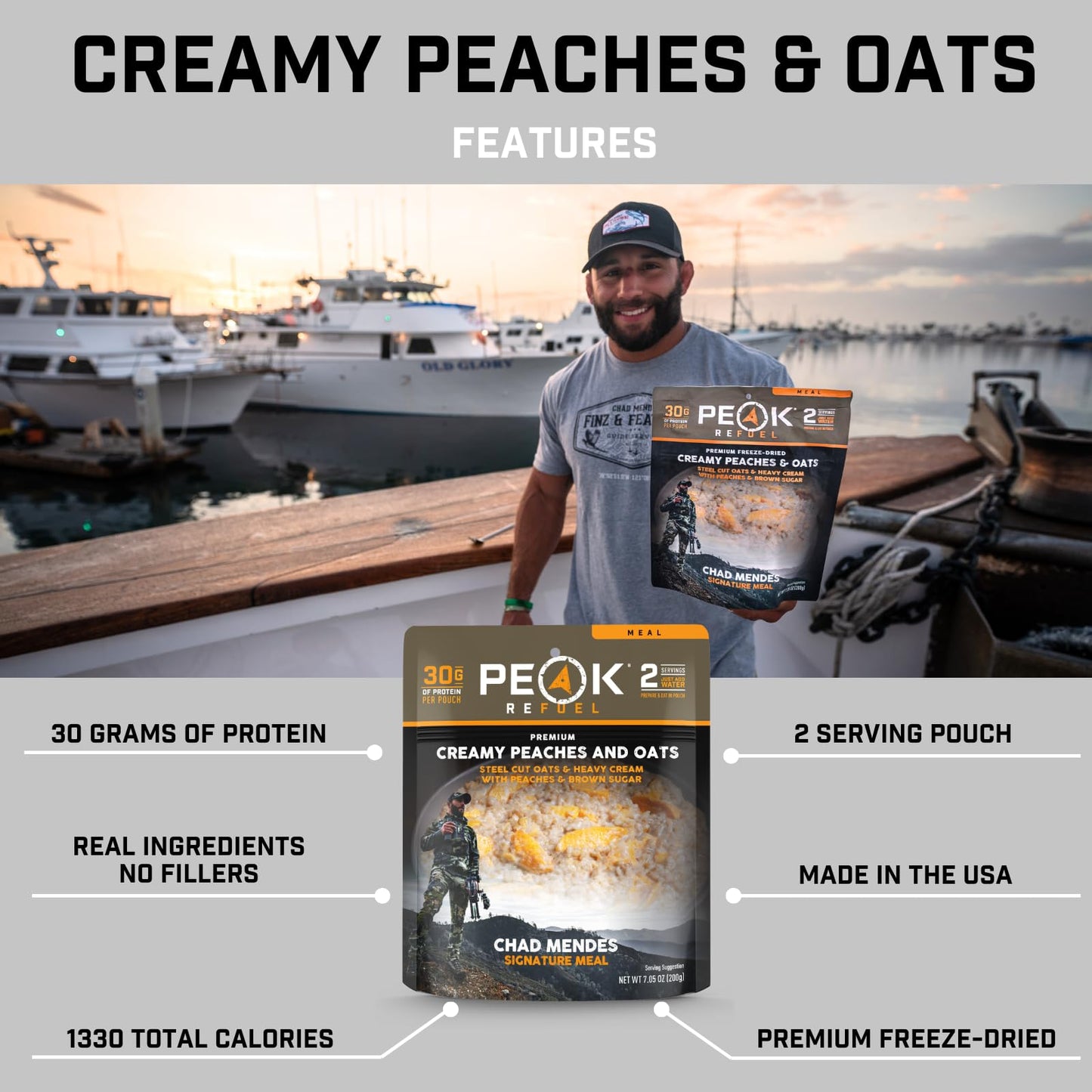 Peak Refuel Backcountry Bison Bowl | Chad Mendes Signature Meal | Premium Freeze-Dried Variety Meals | Hunting, Survival, Camping, Backpacking Food | High-Protein Game Meats | MRE | Made in USA