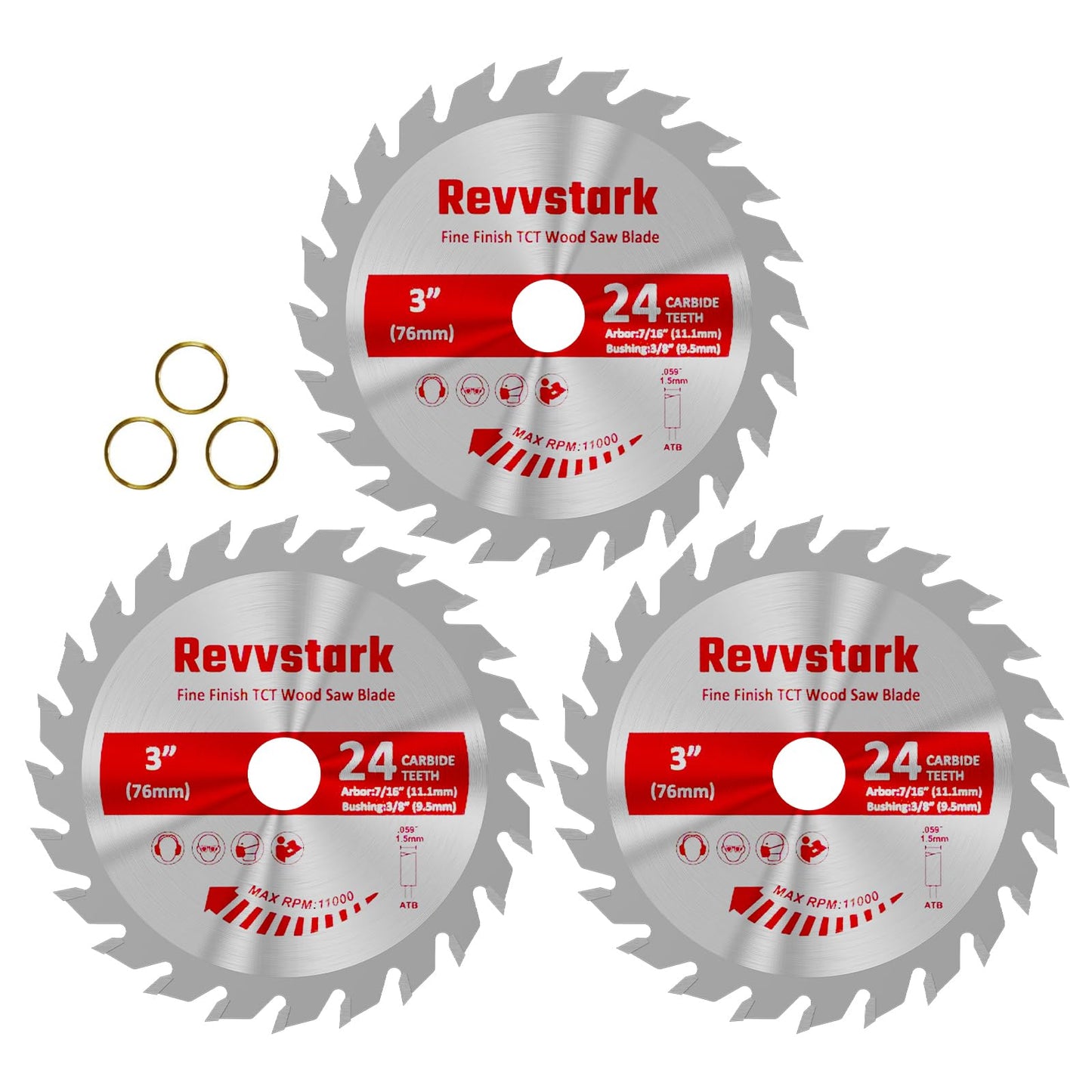 Circular Saw Blade 6-1/2" 24T&60T, Carbide Tipped Teeth, TCT Saw Blades for Cutting Various Wood, Plastic and Composite Materials, 5/8" Arbor, Fit Dewalt Craftsman Ryobi Milwaukee