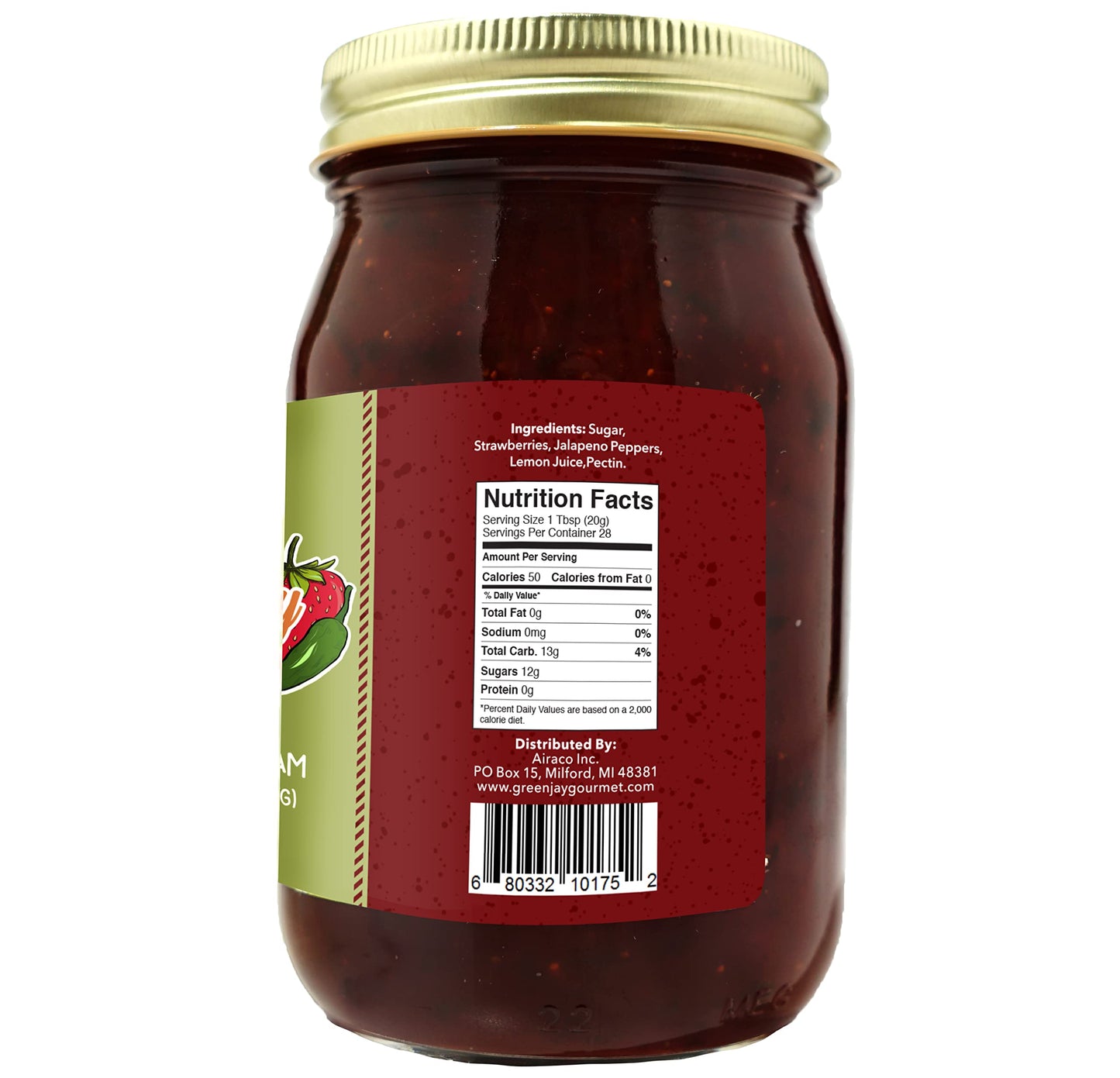 Green Jay Gourmet Spicy Jam Variety Pack - All-Natural Raspberry Jalapeno Jam, Strawberry Jalapeno Jam, Blackberry Jalapeno Jam - Vegan, Gluten-free Jam - No Preservatives - USA Made - 3 x 20 Ounces