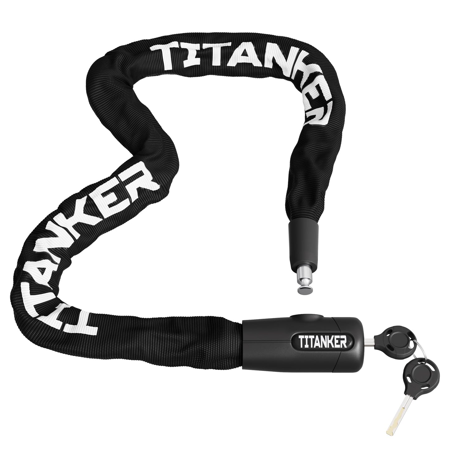 Titanker Bike Chain Lock with Keys, 3.3 Feet Security Heavy Duty Anti-Theft Bicycle Chain Locks for Bike, Motorcycle, Bicycle, Door, Gate, Fence, Grill (6mm, 8mm, 10mm Thick Chain)
