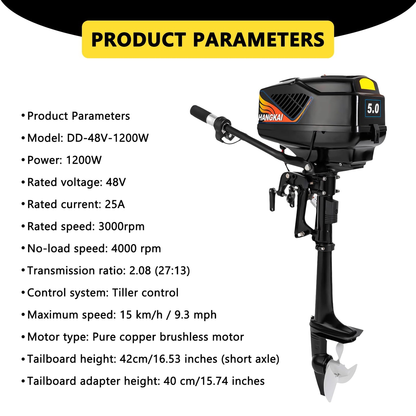 3.5HP 2 Stroke Outboard Motor, Heavy Duty Fishing & Kayak Motor with Water Cooling System, Marine Boat Engine for Inflatable Fishing