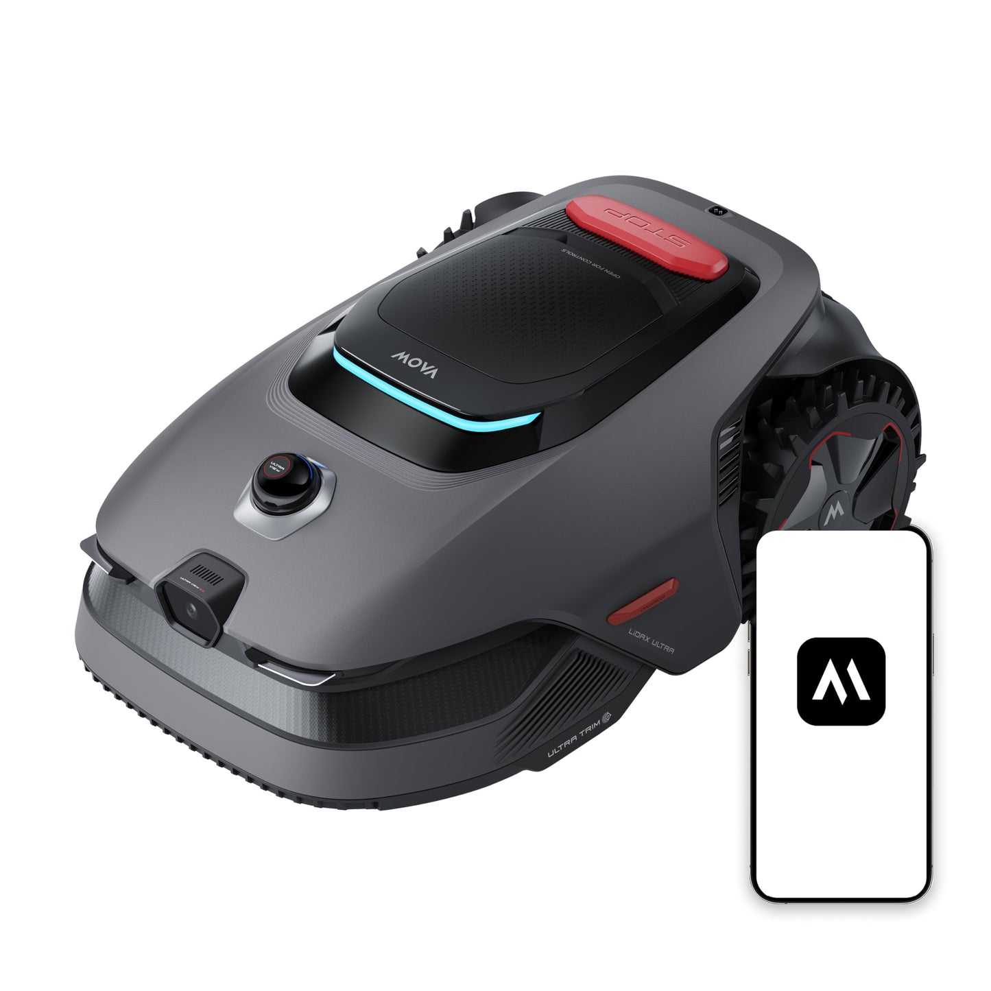 MOVA LiDAX Ultra 2000 Robot Lawn Mower with 4G for 0.5 Acre, No Wire No RTK+360° 3D LiDAR+AI Vision Auto Mapping, Zero-Edge Cutting, Cut Height 1.2"-3.9", 45% Slope, 150 Mowing Zones, Anti-Theft