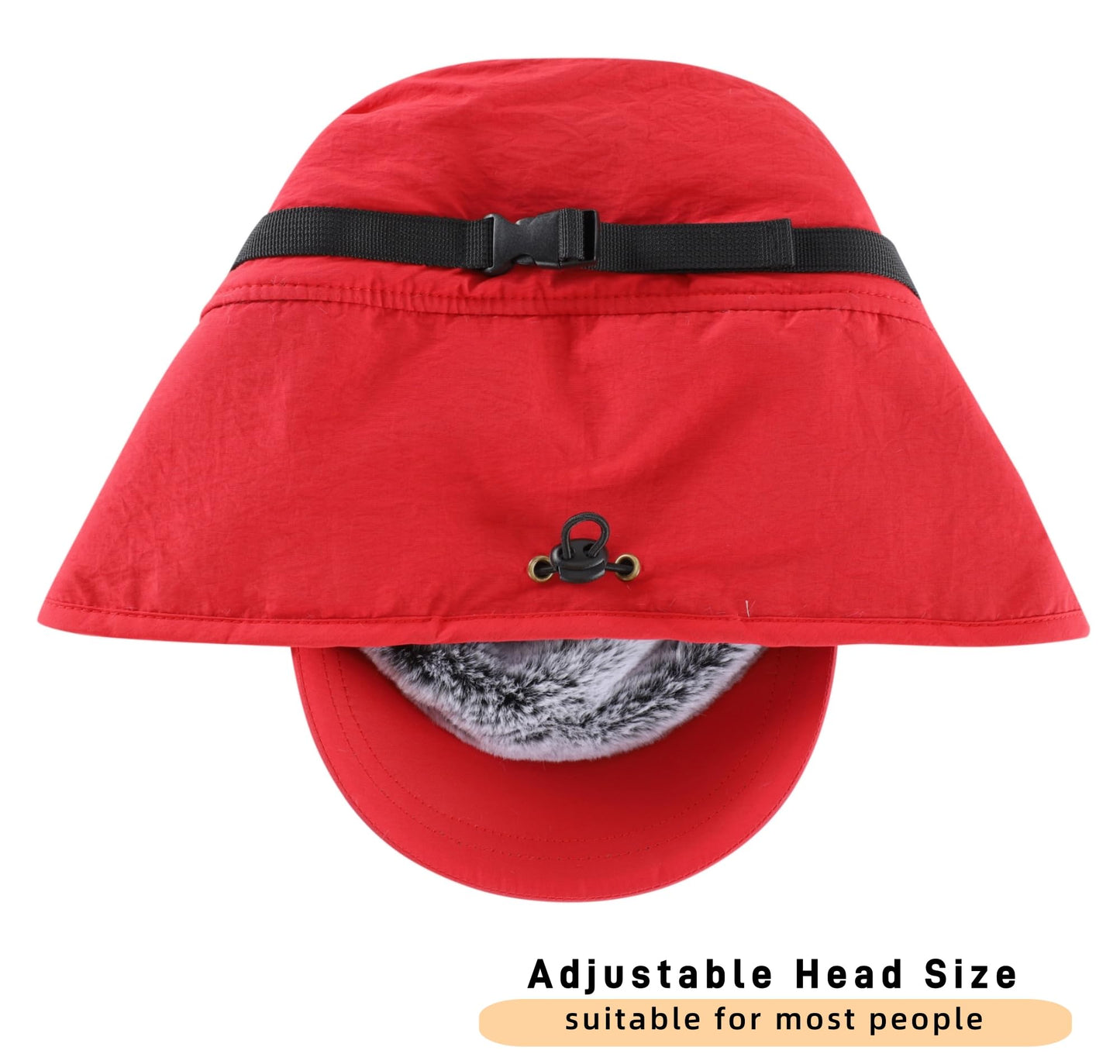Connectyle Men's Winter Hat with Visor Warm Earflaps Hat Fully Lined Faux Fur Baseball Cap Trapper Hunting Hats