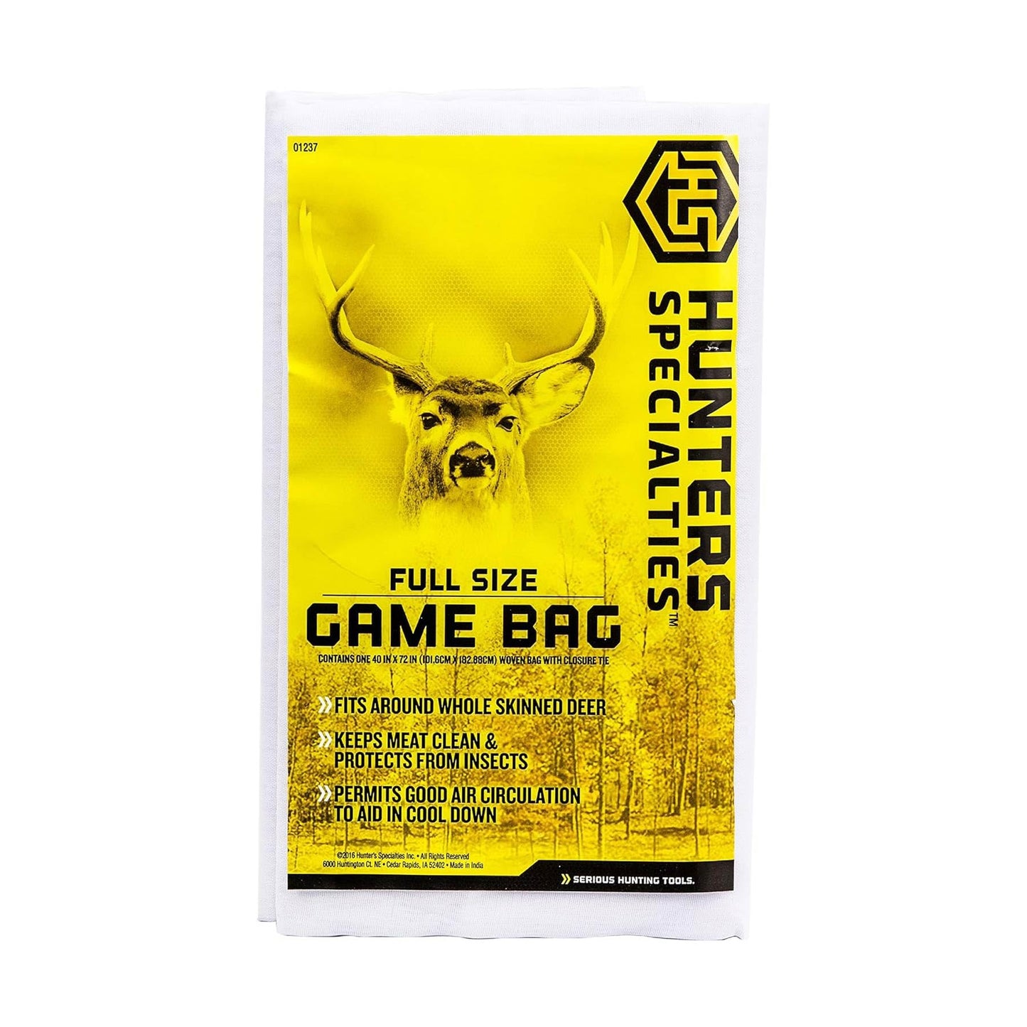 Hunters Specialties Game Bag | XL Deluxe Size Reusable Washable Heavy-Duty Canvas Field Dressing Game Bags, 42" X 72"