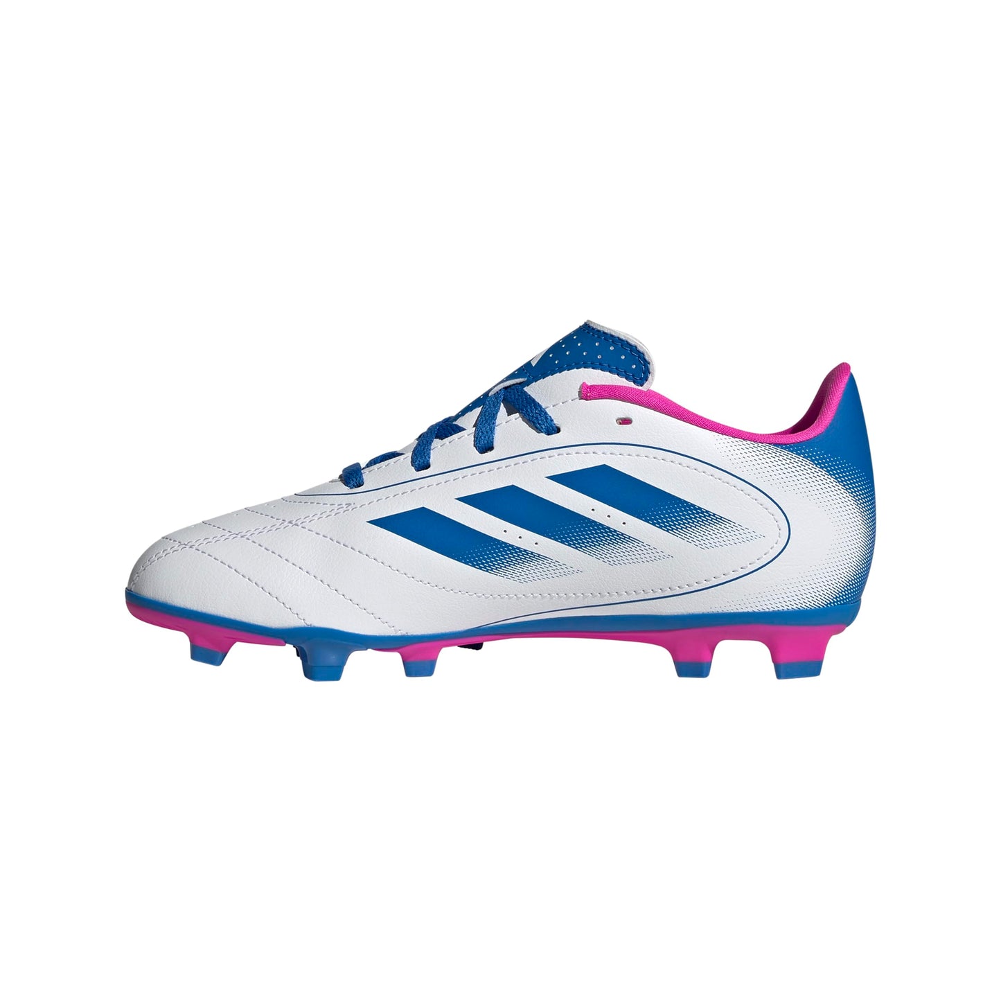 adidas Goletto IX Firm Multi Ground Sneaker, White/Bright Royal/Team Shock Pink, 6 US Unisex Big Kid