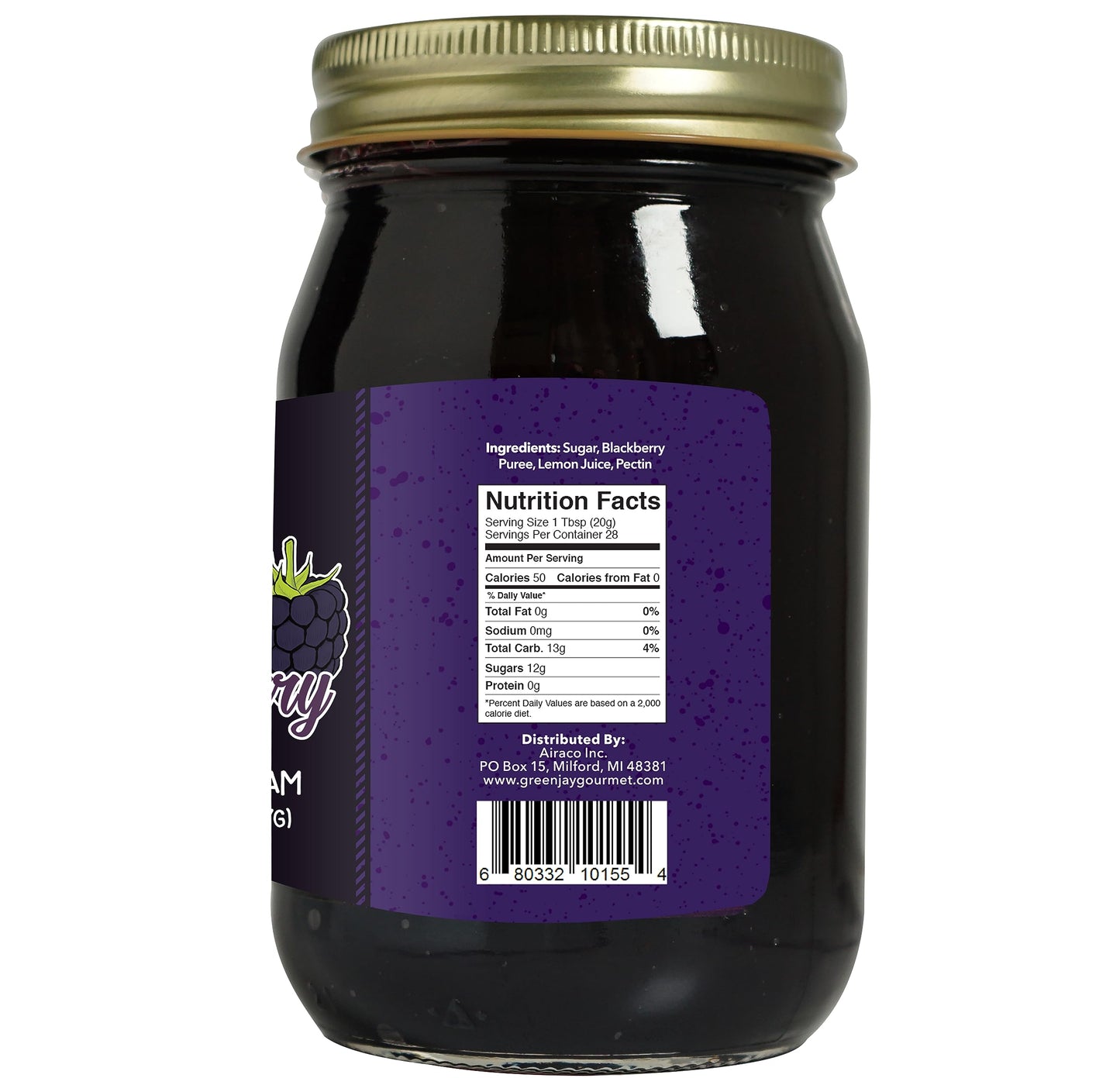 Green Jay Gourmet Spicy Jam Variety Pack - All-Natural Raspberry Jalapeno Jam, Strawberry Jalapeno Jam, Blackberry Jalapeno Jam - Vegan, Gluten-free Jam - No Preservatives - USA Made - 3 x 20 Ounces