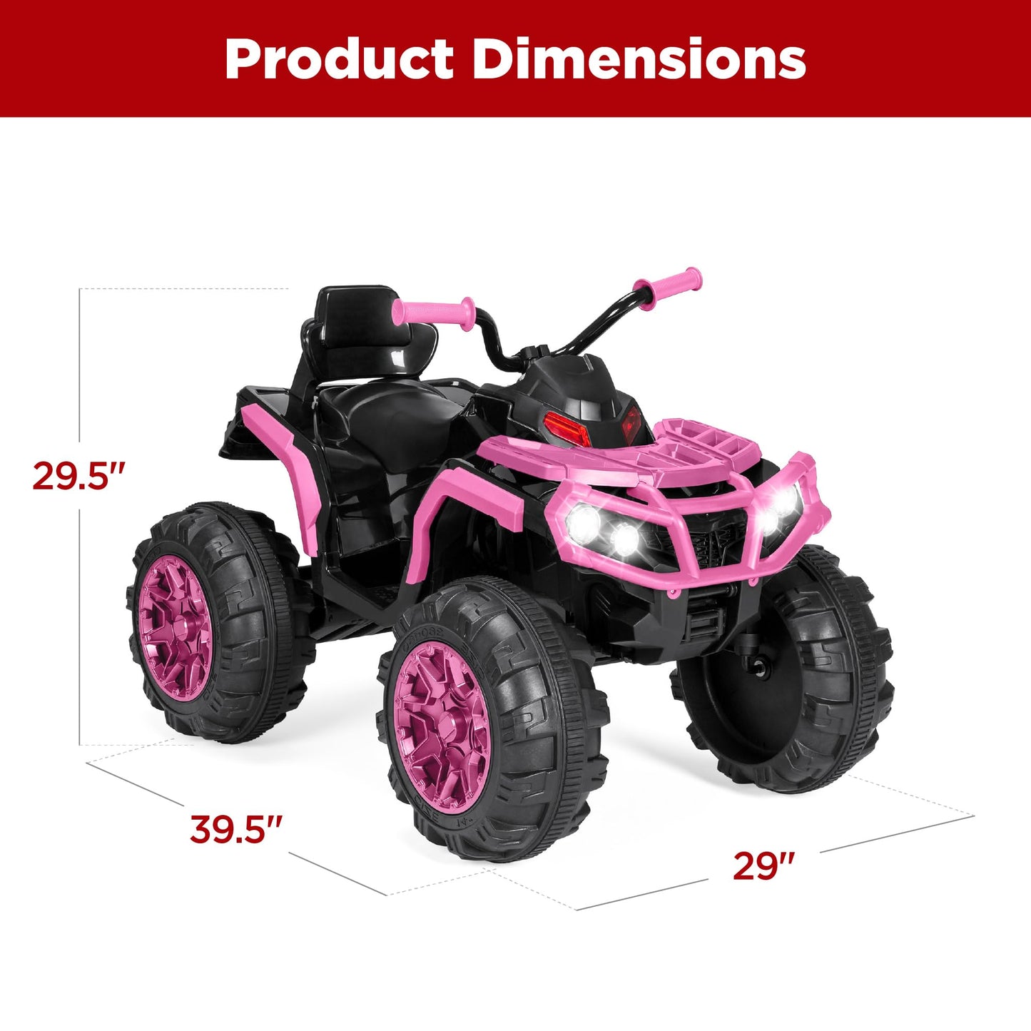 Best Choice Products 12V Kids Ride-On Electric ATV, 4-Wheeler Quad Car Toy w/Bluetooth Audio, 3.7mph Max Speed, Treaded Tires, LED Headlights, Radio - Black