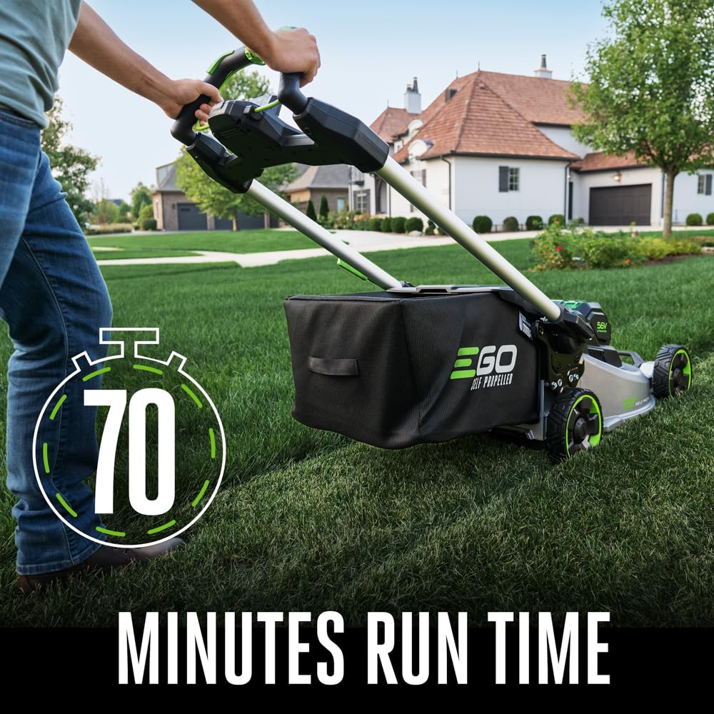 EGO POWER+ Electric Lawn Mower, Self-Propelled Cordless with Select Cut and Touch Drive, Includes 56V 7.5Ah Battery and Rapid Charger – LM2135SP