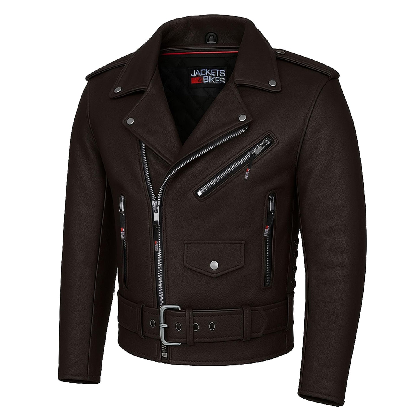 ICONIC Motorcycle Jacket for Men, Premium Buffalo Leather, Insulated Liner, Classic Side Laces, Cruiser Biker Black L
