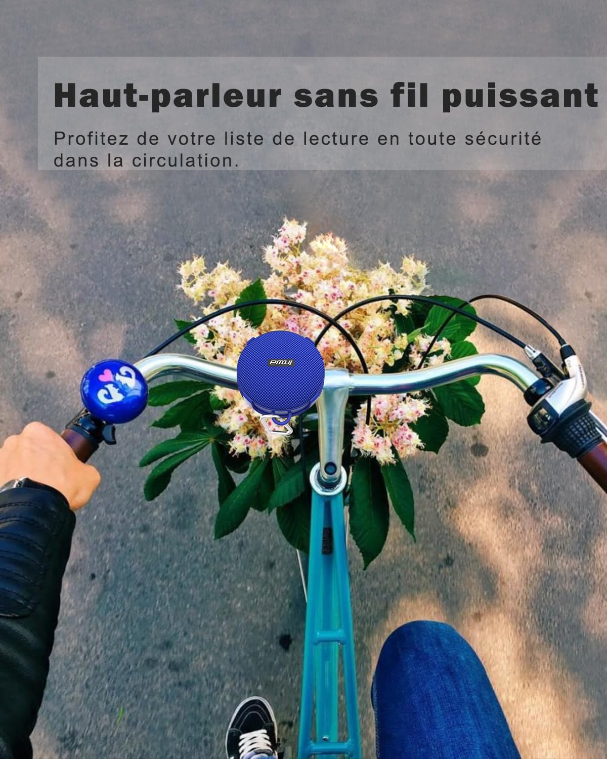 Inwa Portable Bluetooth Speaker, Bike Speakers with Speed Display, Wireless Speaker with 480 Mins Super Long of Playtime. Decent Sound, Compact Size and Loudness for Riding, Hiking, Showering, Golfing