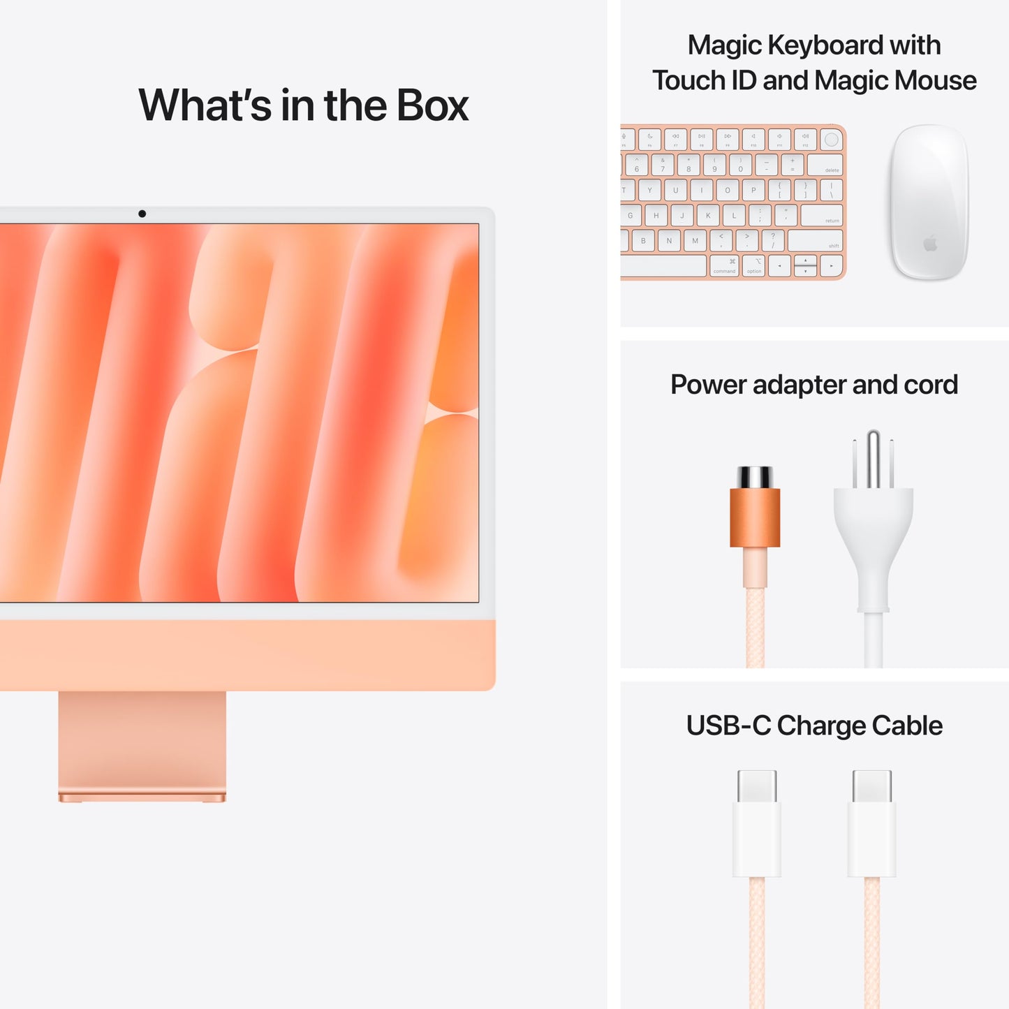Apple 2024 iMac All-in-One Desktop Computer with M4 chip with 10-core CPU and 10-core GPU: Built for Apple Intelligence, 24-inch Retina Display, 16GB Unified Memory, 256GB SSD Storage; Orange