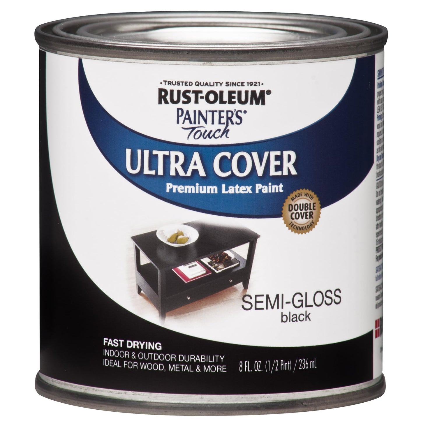 Rust-Oleum 1976502 Painter's Touch Latex Paint, Flat Black 32 Fl Oz, 1 Quarts, (Pack of 1)