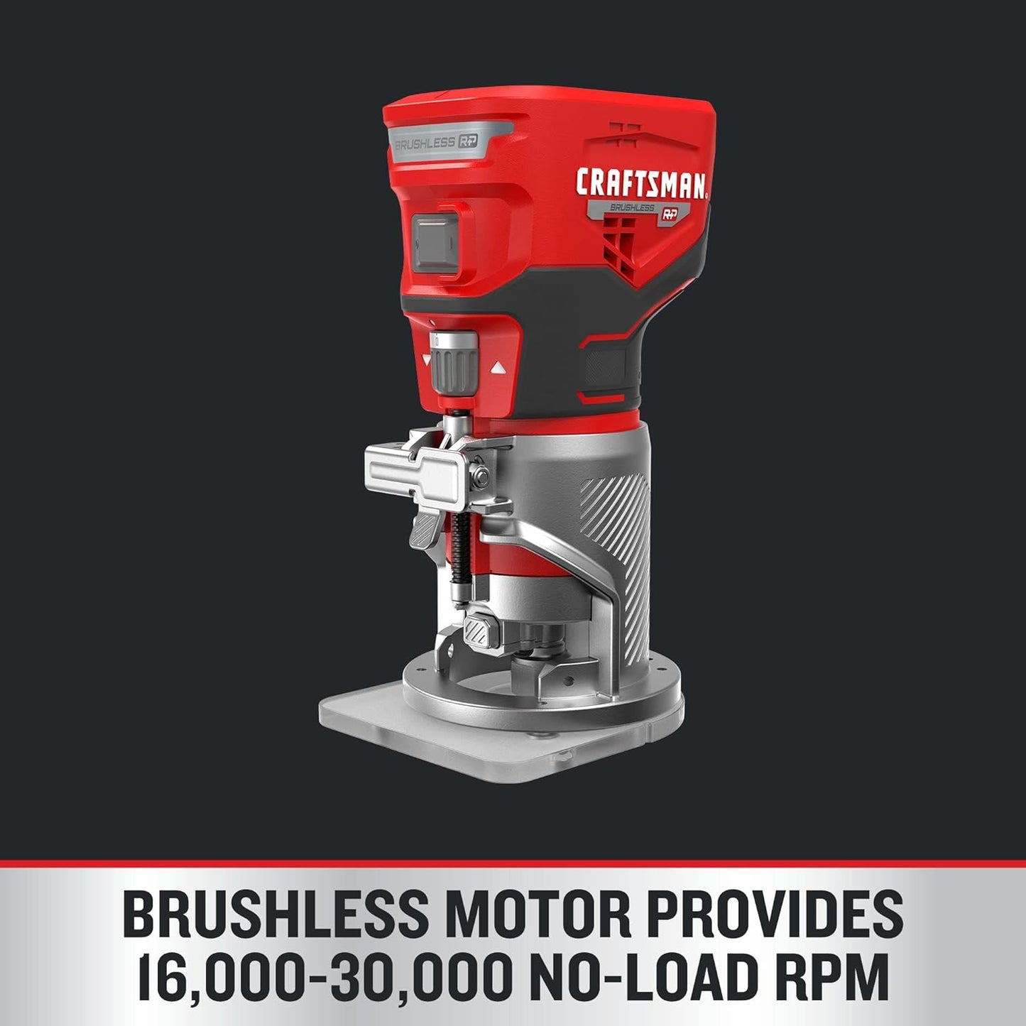 CRAFTSMAN V20 Router Tool, Cordless, Variable Speed, Fixed Base Router with Depth Adjustment, Bare Tool Only (CMCW400B)