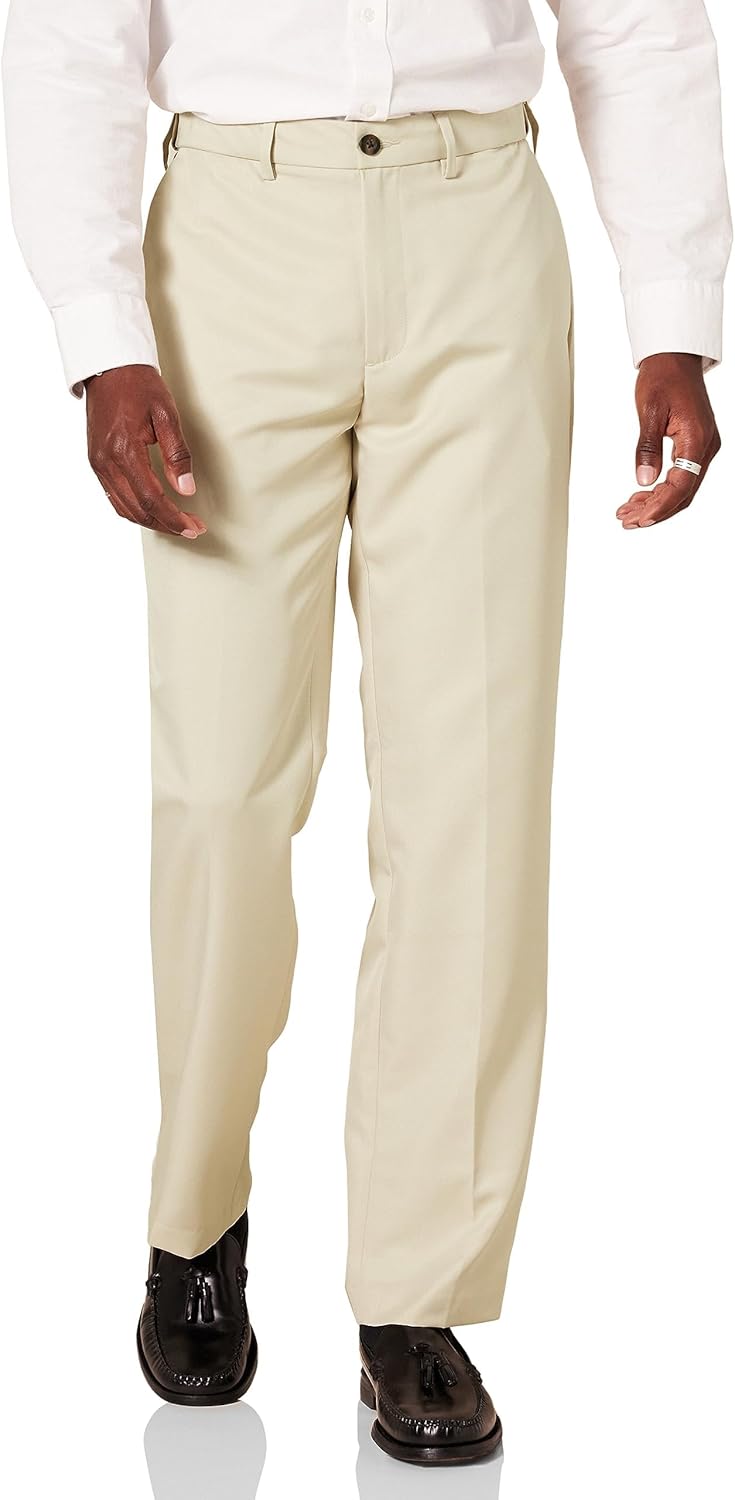 Amazon Essentials Men's Classic-Fit Expandable-Waist Flat-Front Dress Pant