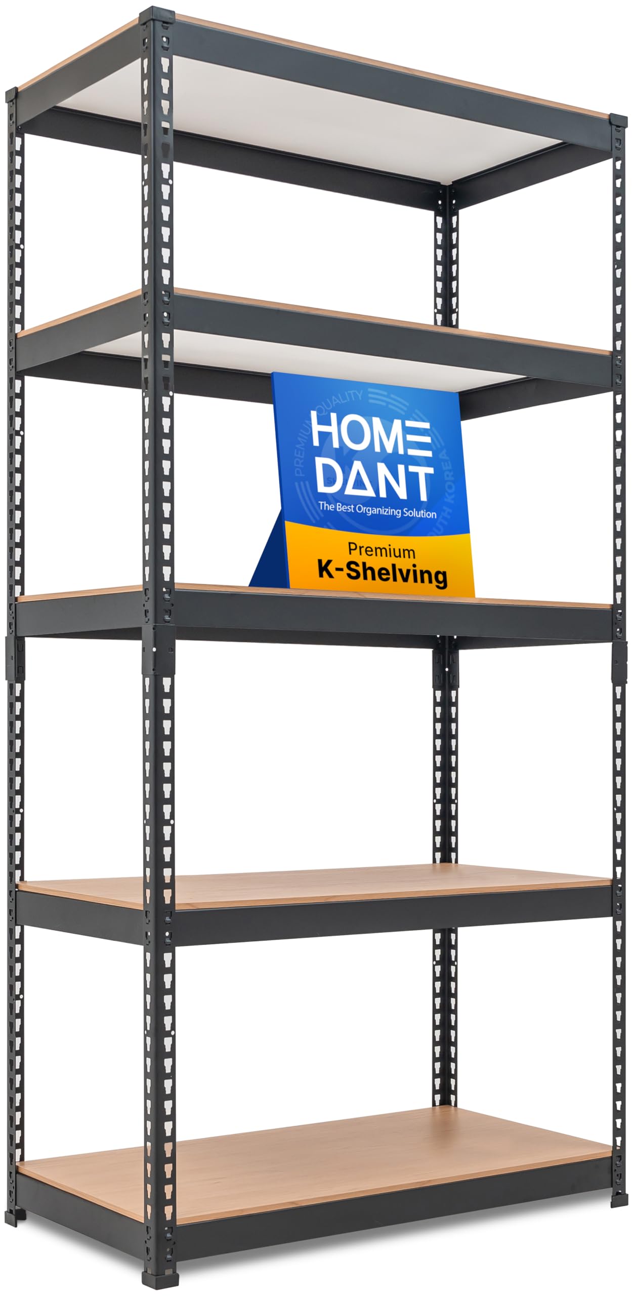 HOMEDANT 5 Tier Laminated Boltless Heavy Duty Garage Storage Adjustable Wide Size Metal Shelving Unit Utility Rack Shelves Organization Multipurpose Shelf Shed Warehouse 47.7"W x 24.1"D x 71.3"H 2Pack