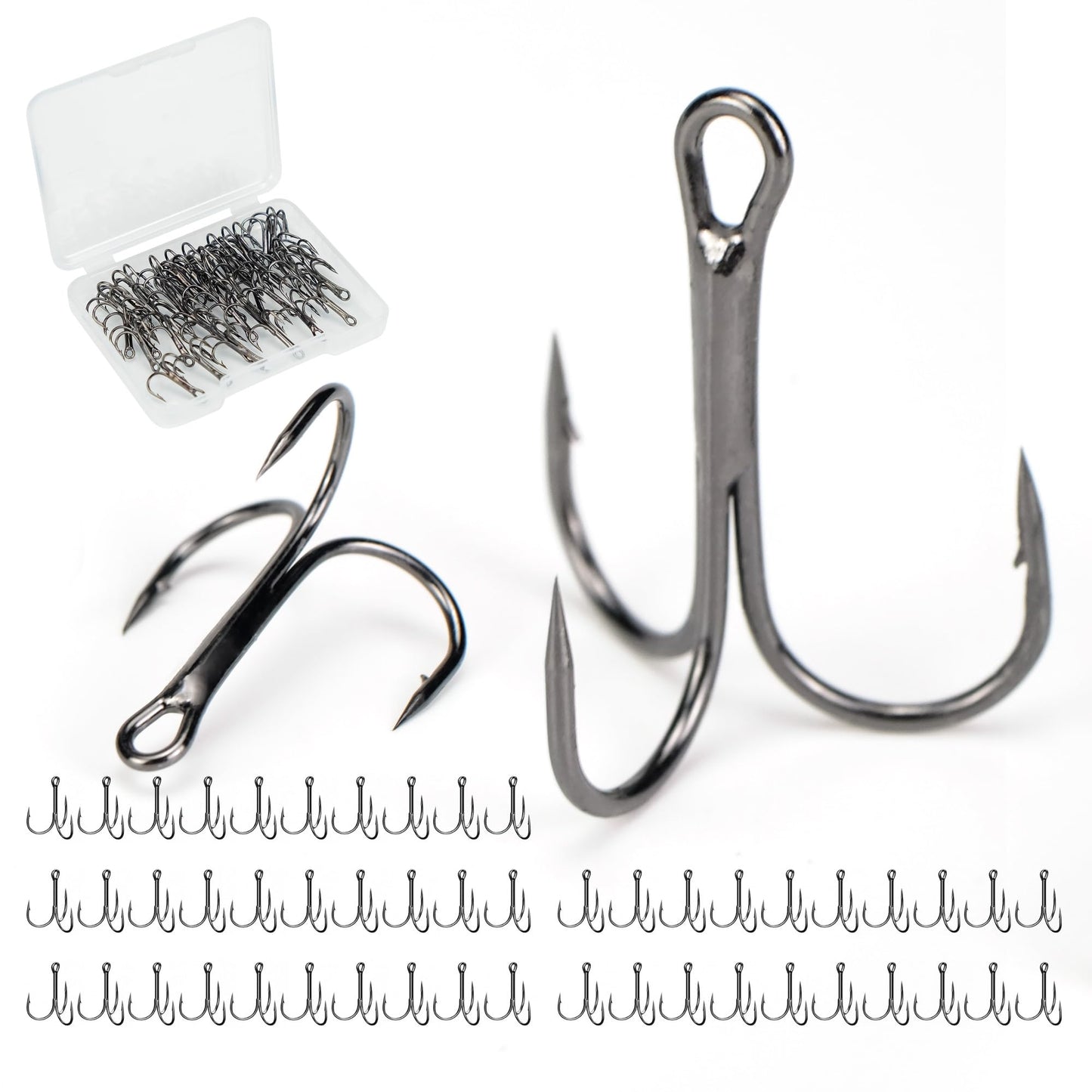 Fishing Treble Hooks High Carbon Steel Fishing Hooks Classic Round Bend Sharp Solid Triple Barbed Fish Hook Fishing Tackle