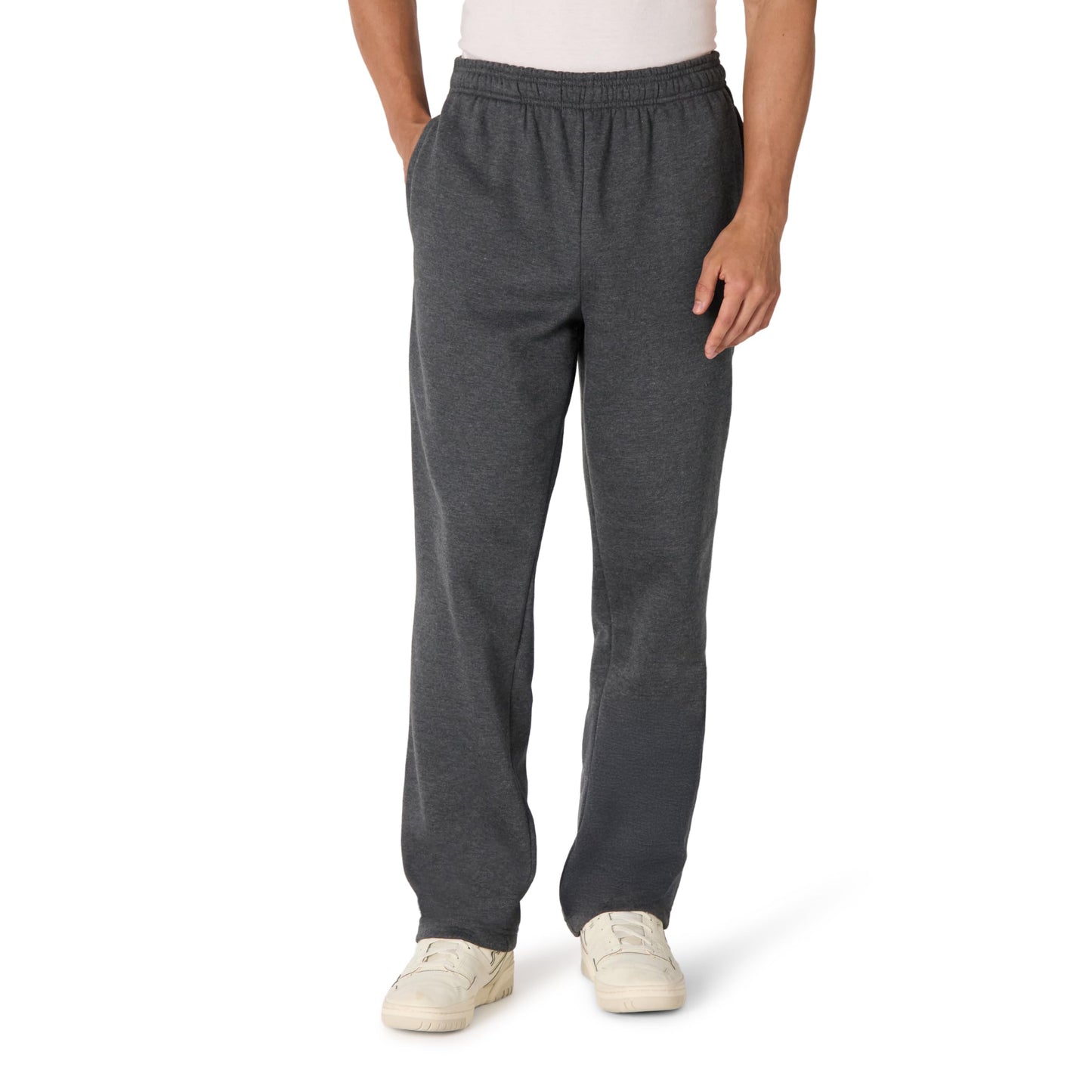 Amazon Essentials Men's Relaxed Straight Leg Fleece Open Bottom Sweatpant (Available in Big & Tall)