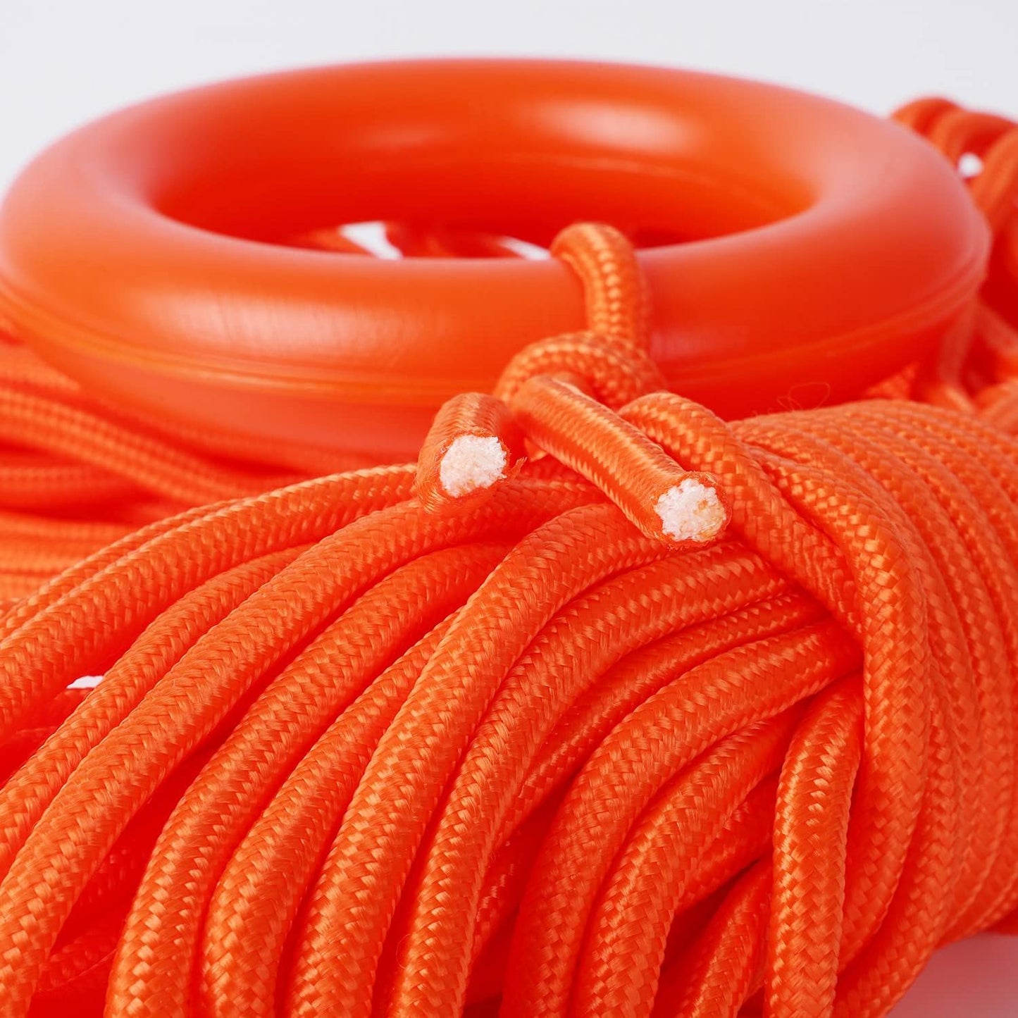 Water Floating Lifesaving Rope 98.4FT, Outdoor Professional Throwing Rope Rescue Lifeguard Lifeline with Bracelet/Hand Ring for Swimming Boating Fishing 800KG Capacity