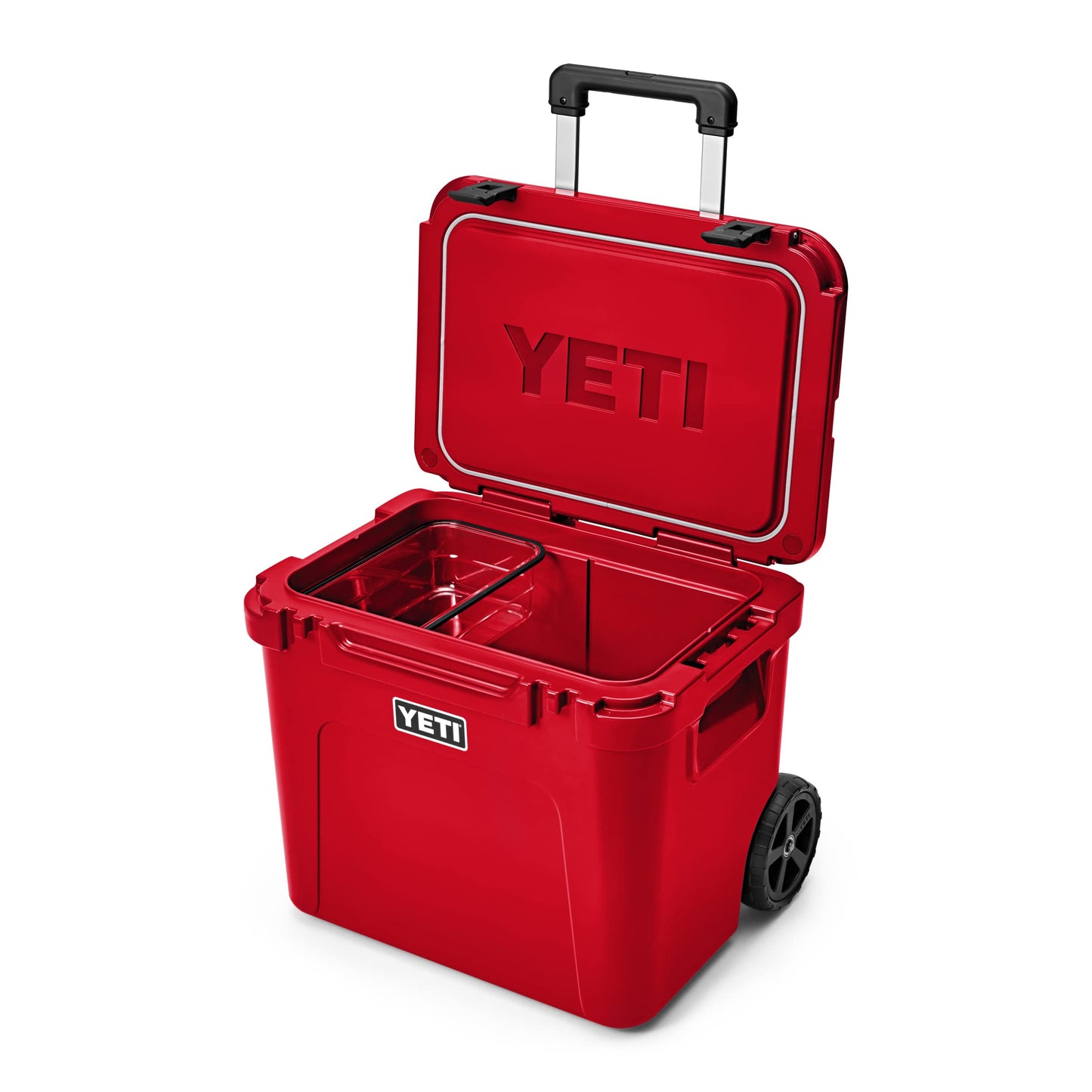 YETI Roadie 60 Wheeled Cooler with Retractable Periscope Handle, Rescue Red