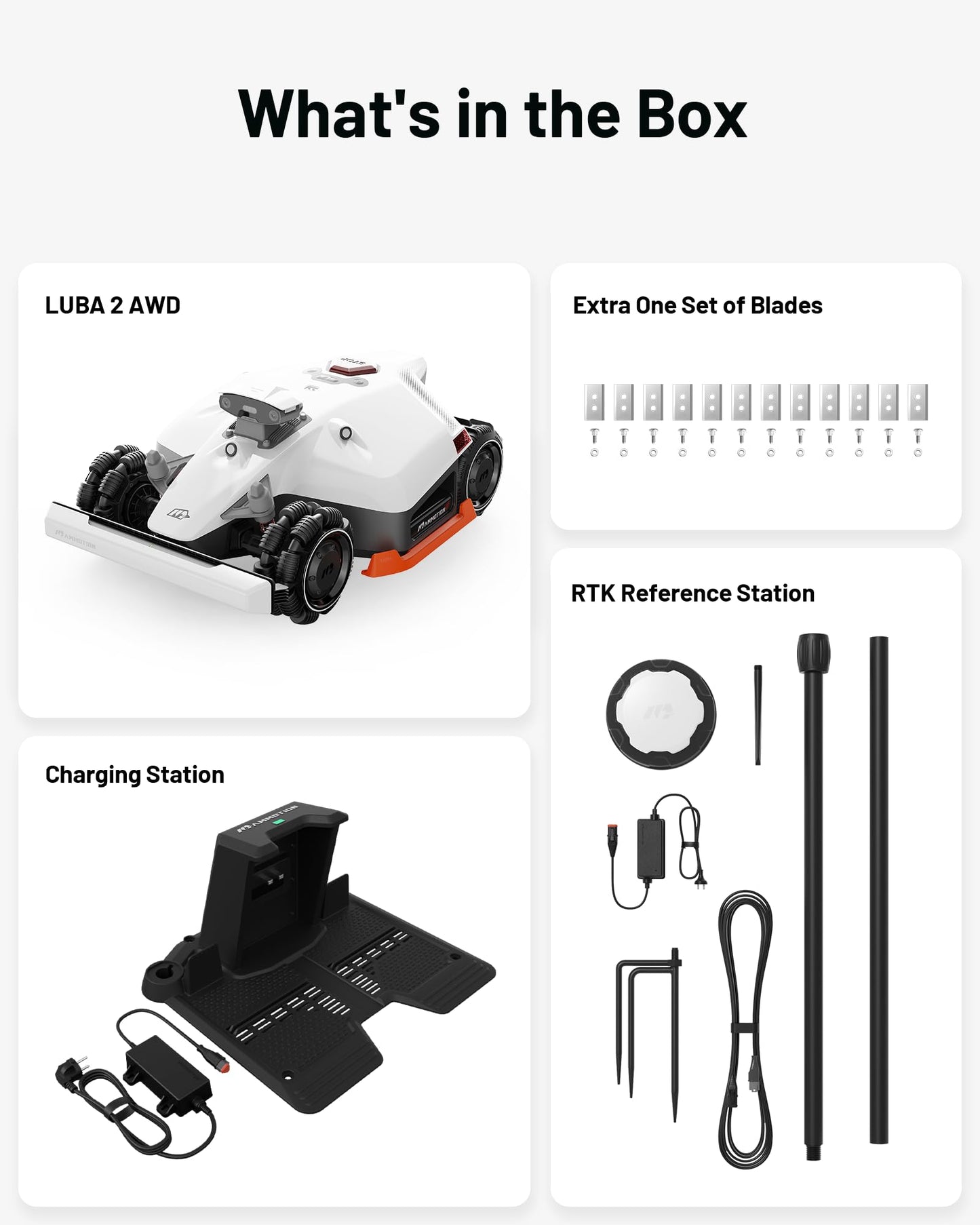 Mammotion LUBA 2 AWD 3000X Robot Lawn Mower with 4G, Reception 0.75 Acre, Max. 0.89 Acre, All-Wheel-Drive for 80% Slope, UltraSense AI Vision & RTK Automatic Edge Mapping, 1.0"-2.7" Cutting Height