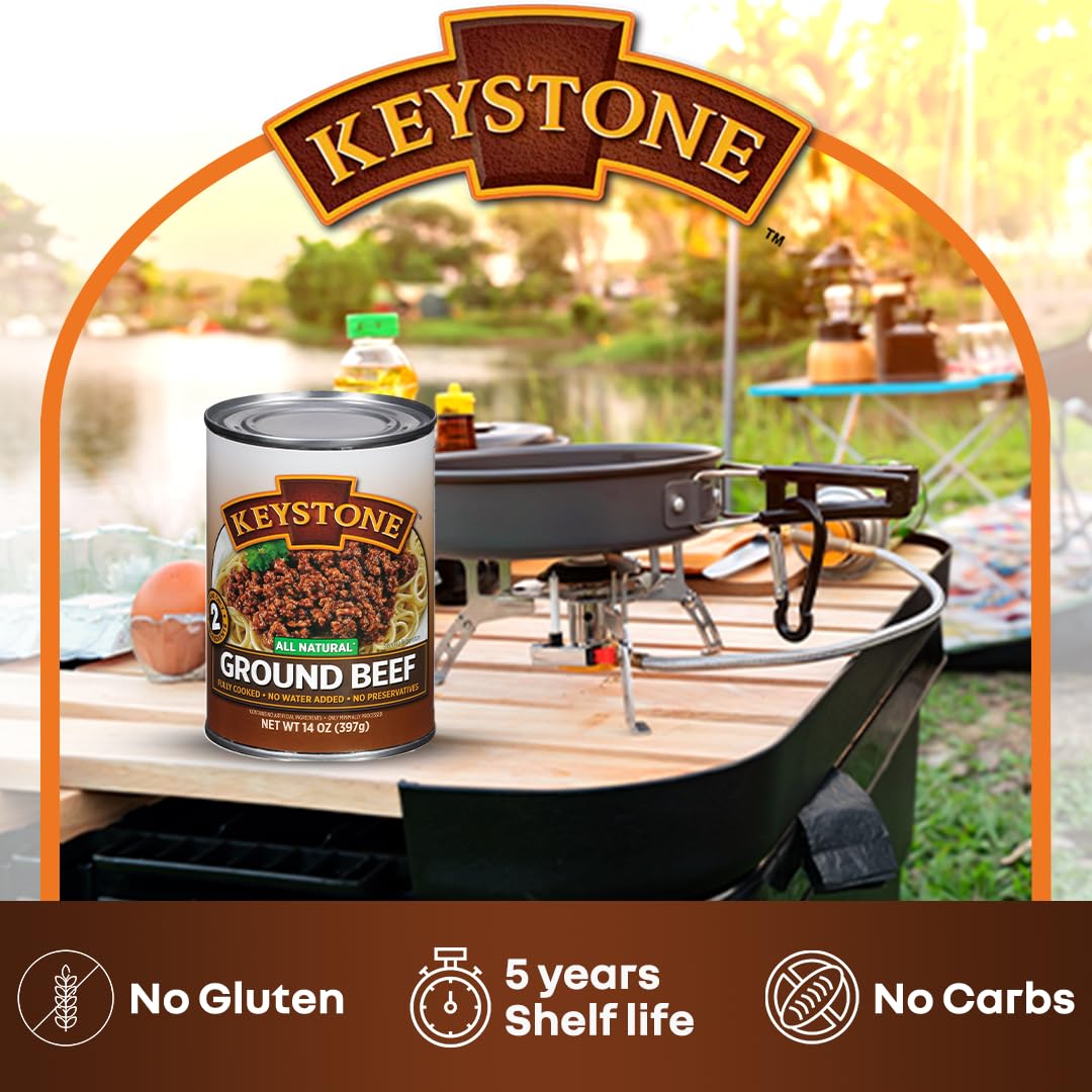Keystone Meats All Natural Canned Turkey 14.5 Ounce Long Term Shelf Life Emergency Survival Food Canned Meat | Fully Cooked Ready to Eat | All White Meat No Carbs Gluten Free Family Pack of 6