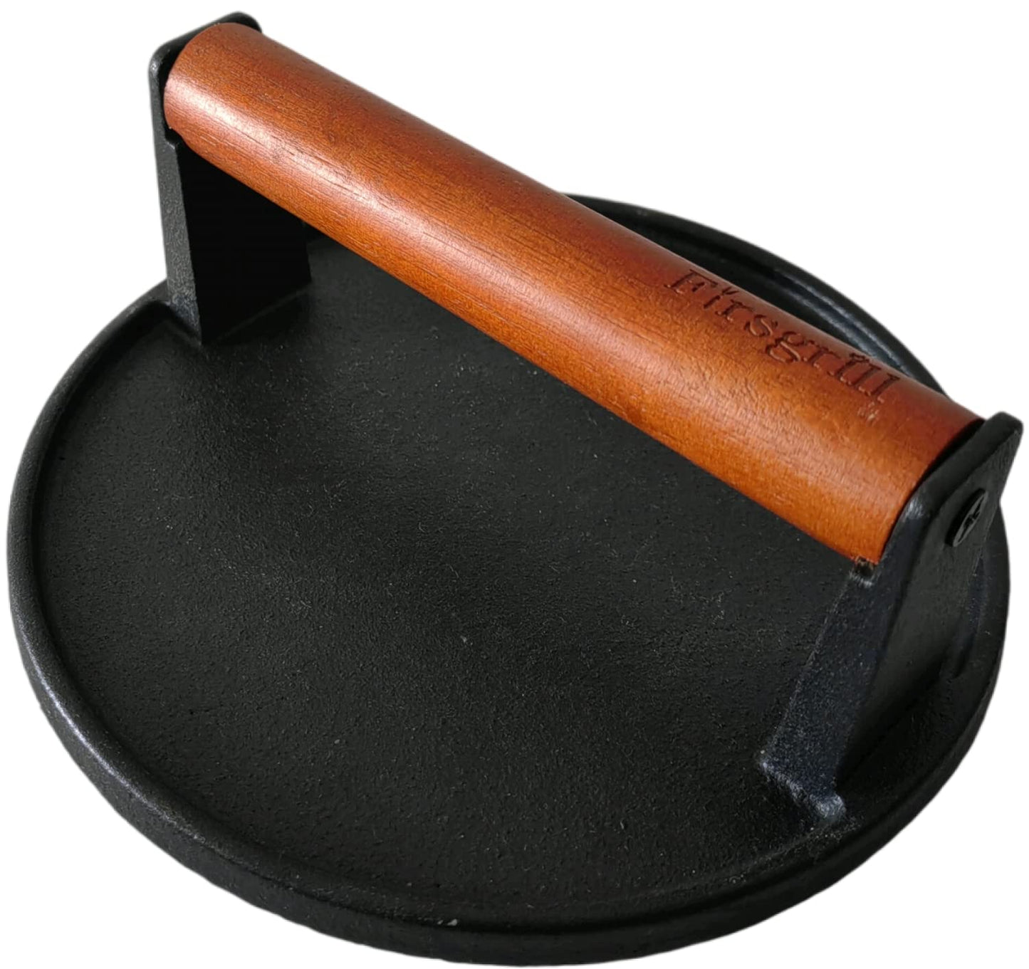 Burger Press 7.08" Round & 8.3”X4.3”Rectangle Heavy-Duty Cast Iron Smash Meat Steak With Wood Handle for Blackstone Camp chef Pitboss Weber Treager Griddle Grills (Round & Rectangle)