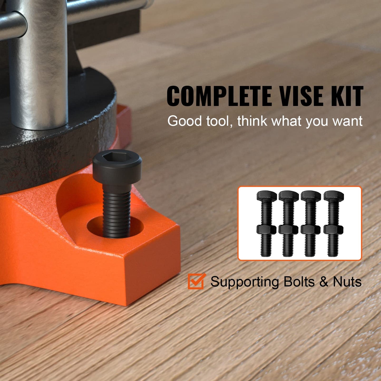 VEVOR Bench Vise, 6-inch Jaw Width 5.9-inch Jaw Opening, 360-Degree Swivel Locking Base Multipurpose Vise w/Anvil, Heavy Duty Ductile Iron Workbench Vise w/Bolts & Nuts, for Drilling, Pipe Cutting