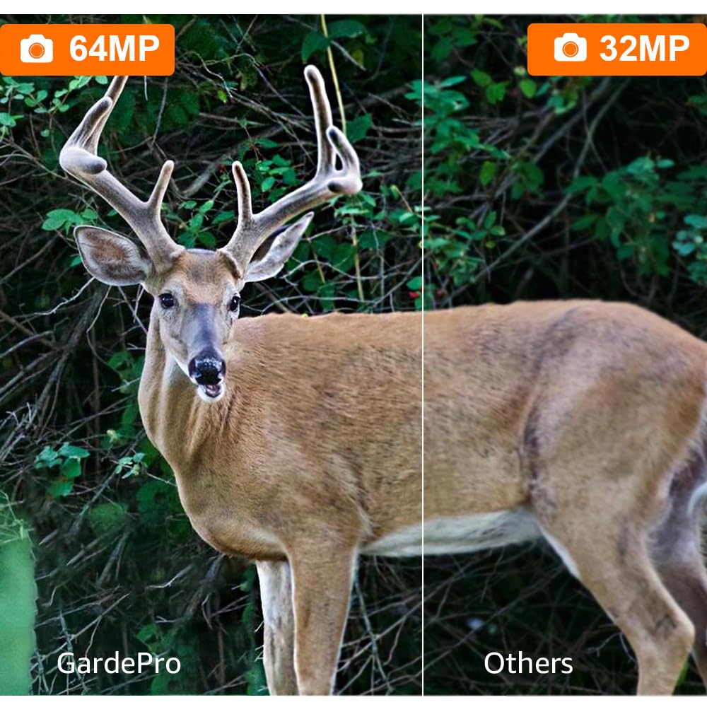 GardePro A3S 2-Pack Trail Camera (Non-Cellular, Non-WiFi), 64MP Photo & 1296P HD Video, 0.1s Trigger, 100ft No-Glow Night Vision, Motion Activated Wildlife Camera