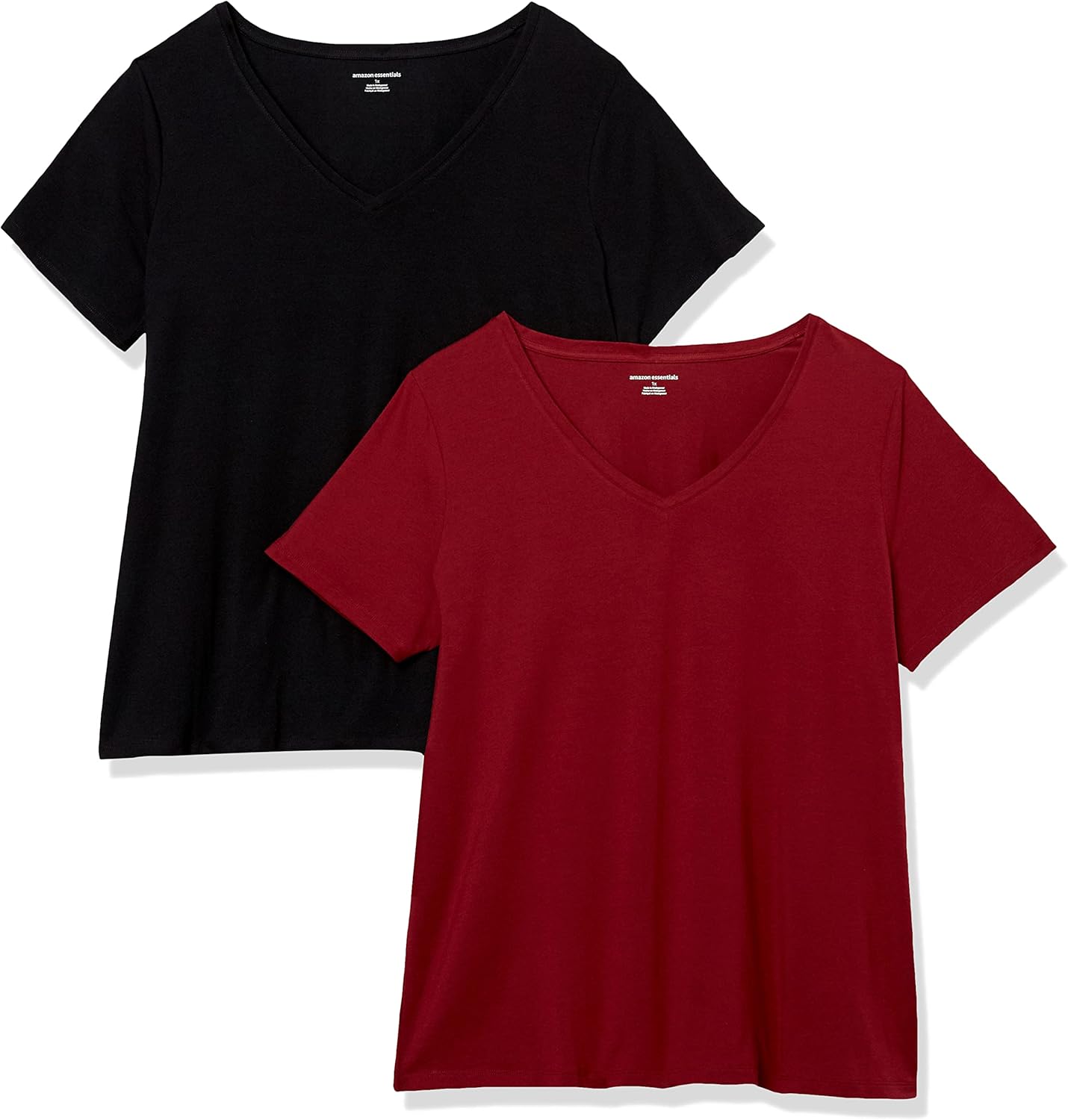 Amazon Essentials Women's Plus Size Short-Sleeve V-Neck T-Shirt