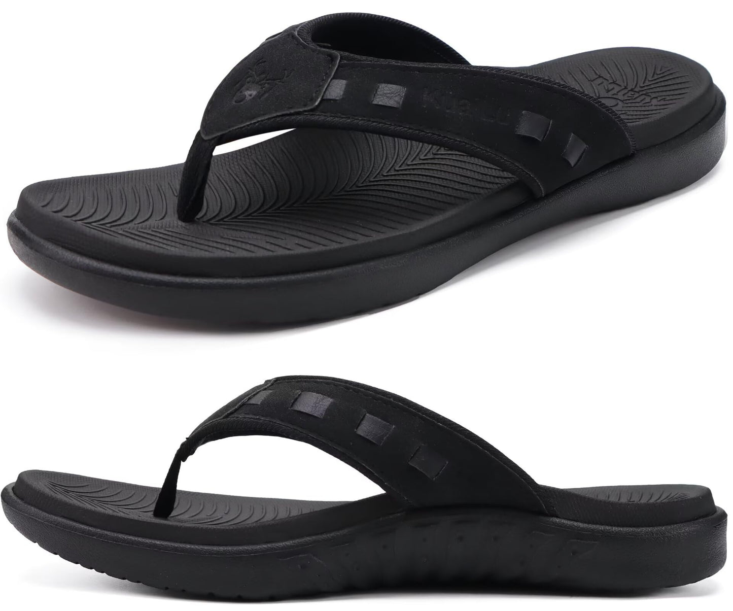 KuaiLu Mens Sport Flip Flops Comfort Orthotic Thong Sandals with Plantar Fasciitis Arch Support Outdoor Summer Beach Size 7~15