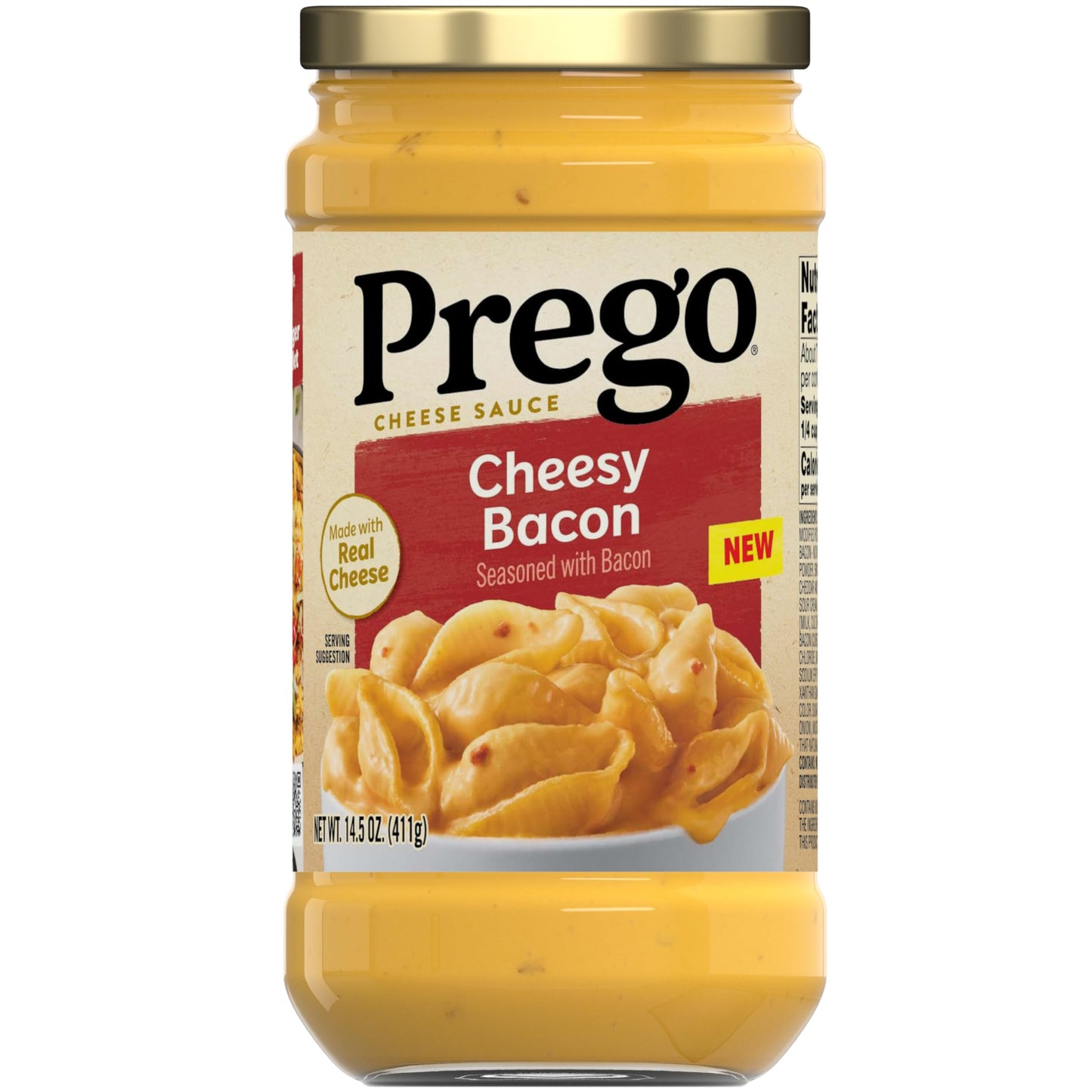 Prego Alfredo Pasta Sauce with Roasted Garlic and Parmesan Cheese, 14.5 oz Jar