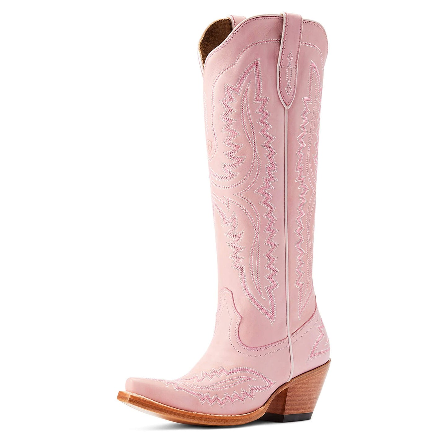 ARIAT Womens Casanova Embroidered Snip Toe Zippered Casual Boots Knee High Mid Heel 2-3" - Brown